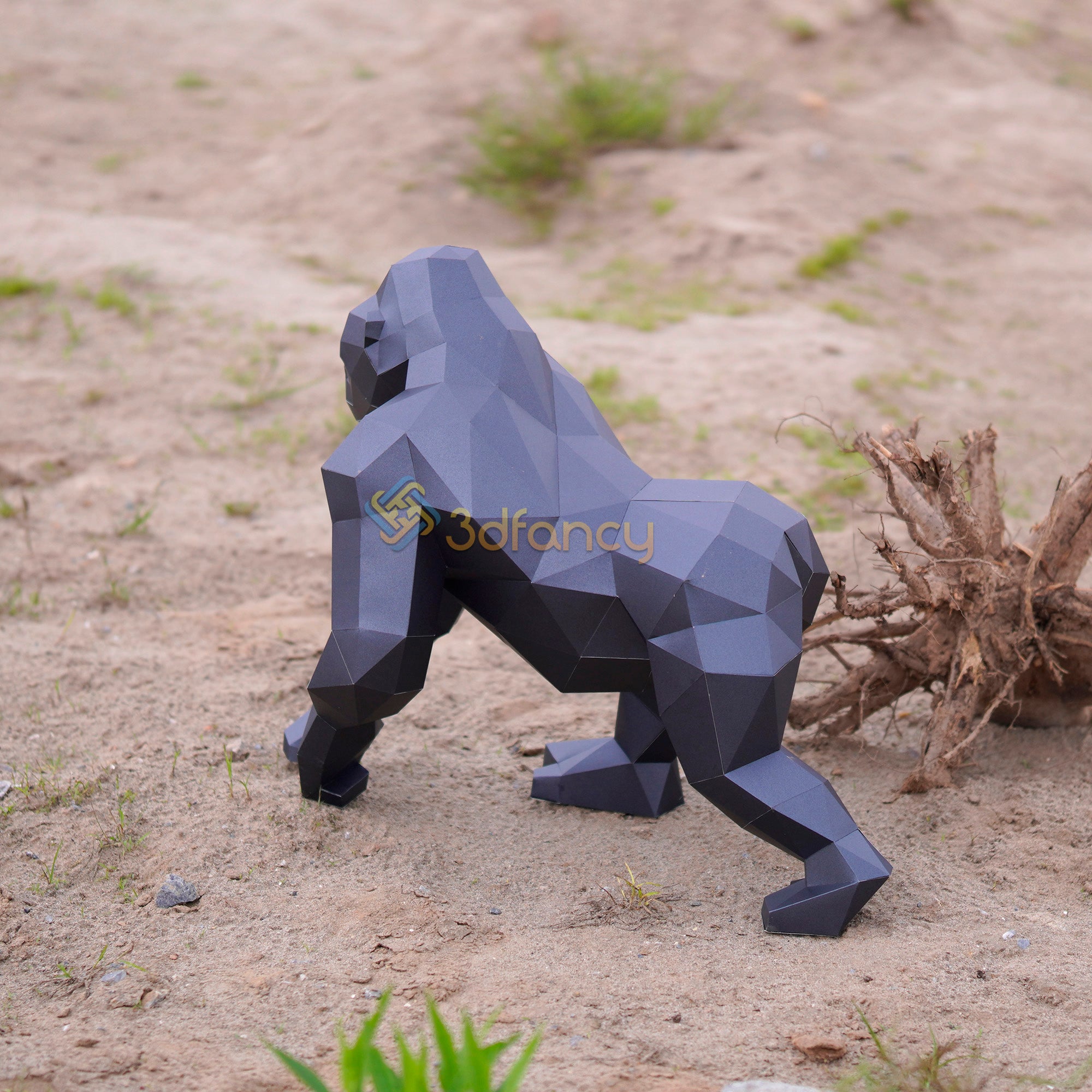 Gorilla Papercraft 3D PDF, SVG, Studio for Cricut Project, Cameo4, Low Poly Gorilla 2024