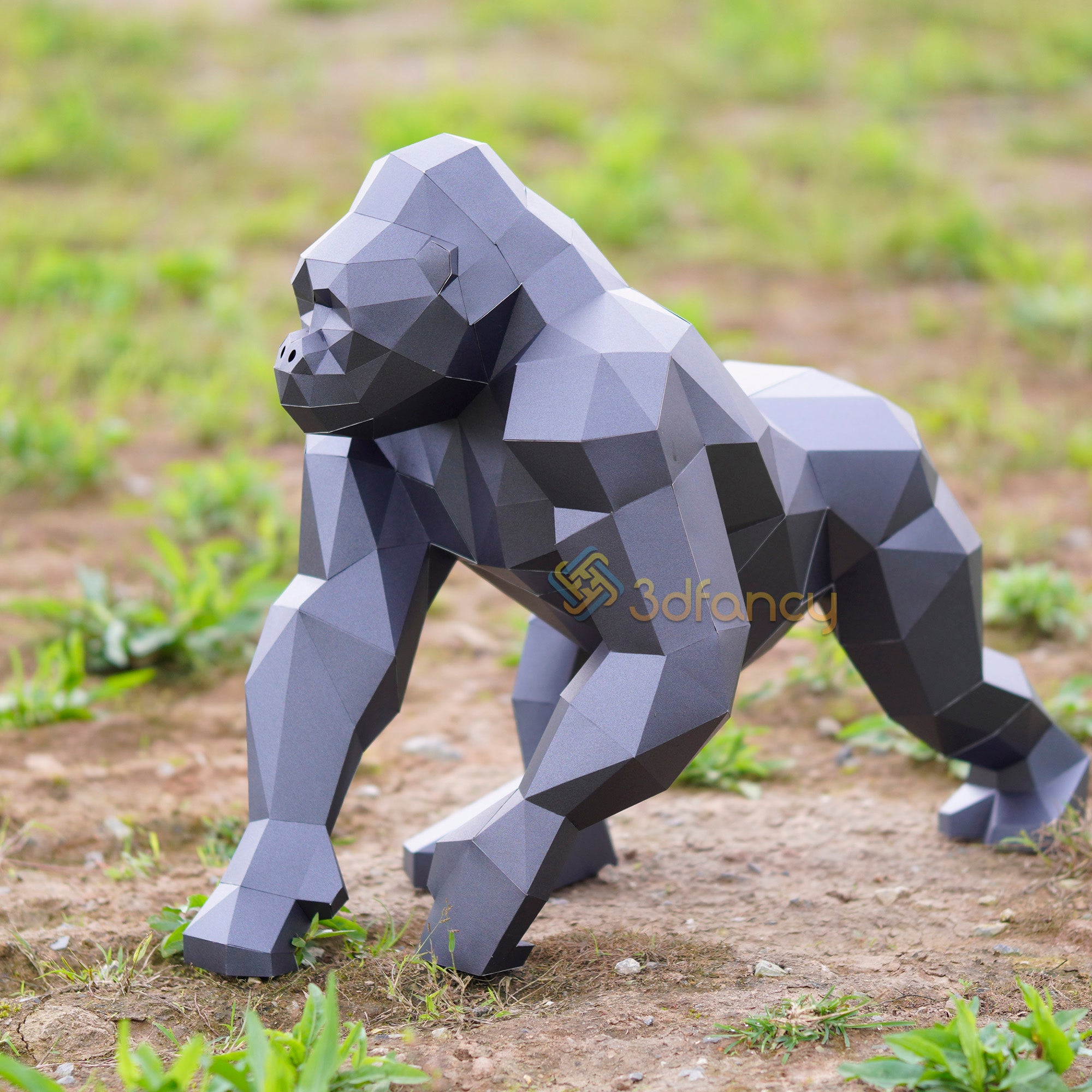 Gorilla Papercraft 3D PDF, SVG, Studio for Cricut Project, Cameo4, Low Poly Gorilla 2024