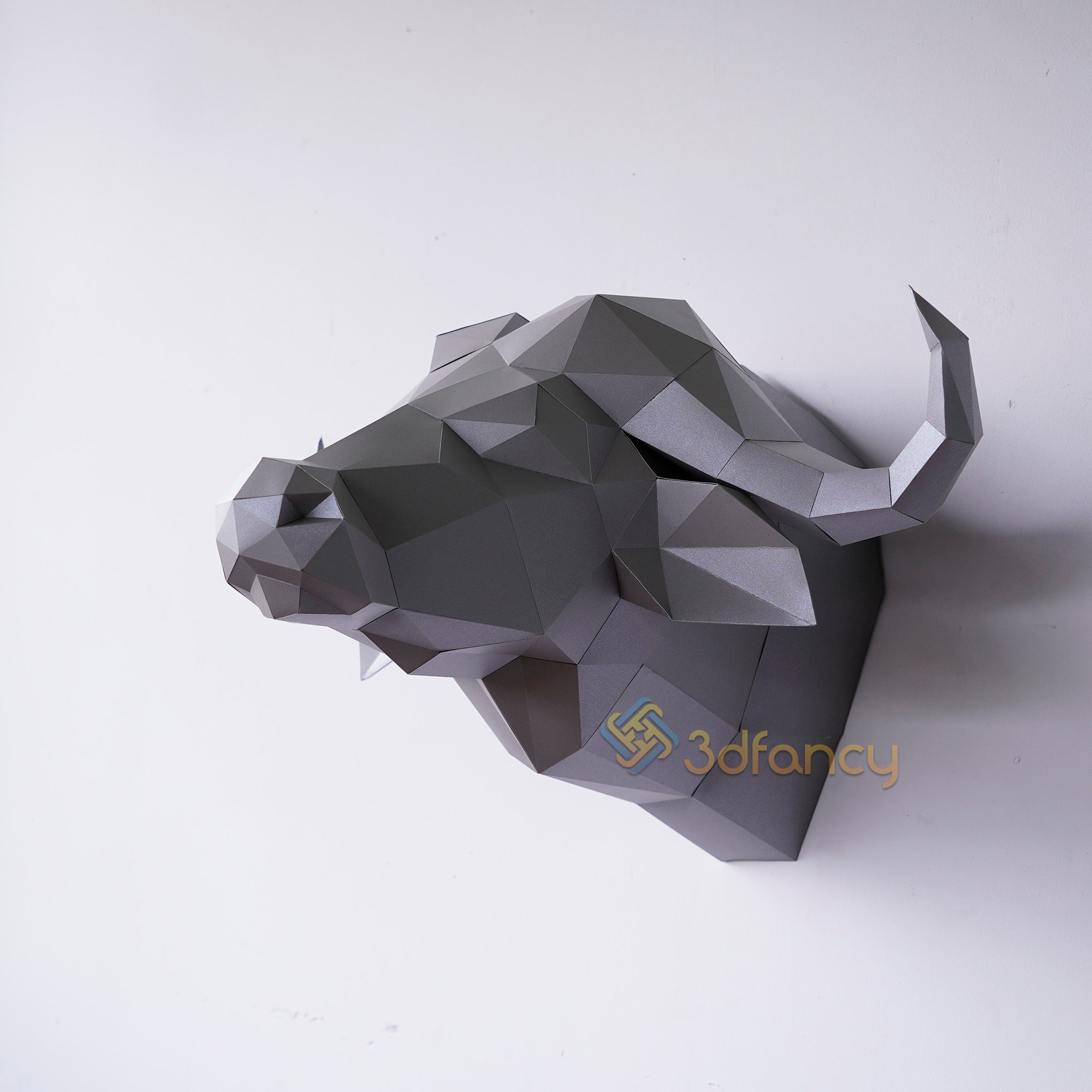 Buffalo African Head PaperCraft PDF, SVG, Studio Template