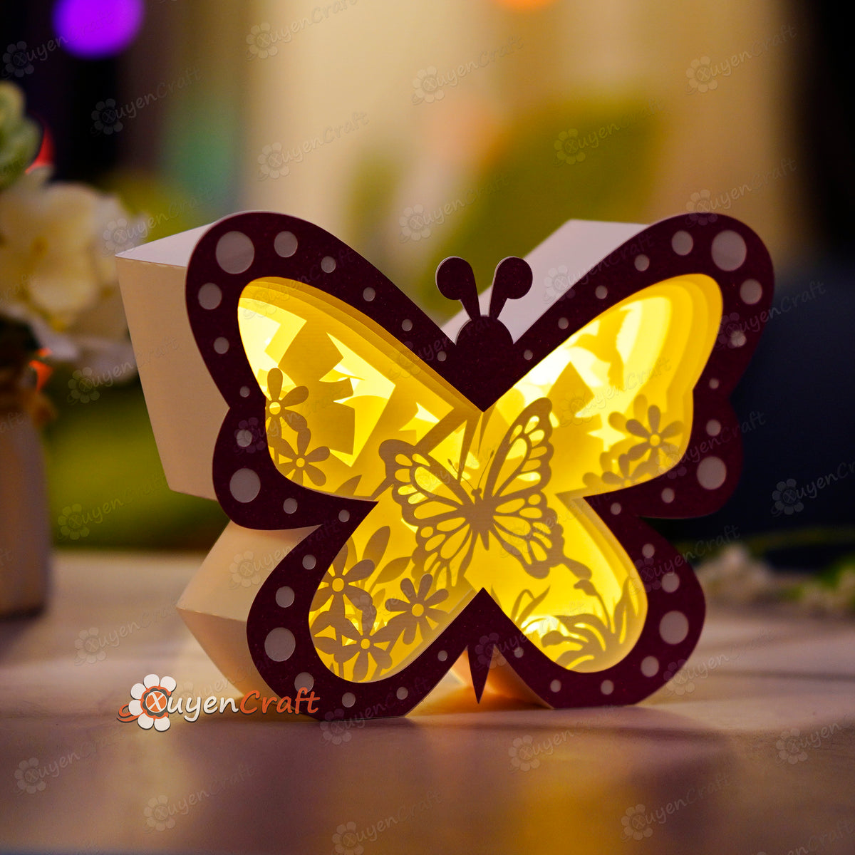 Butterfly Light Box, Shadow Box Pdf, Svg, Studio Template - Diy Butter 