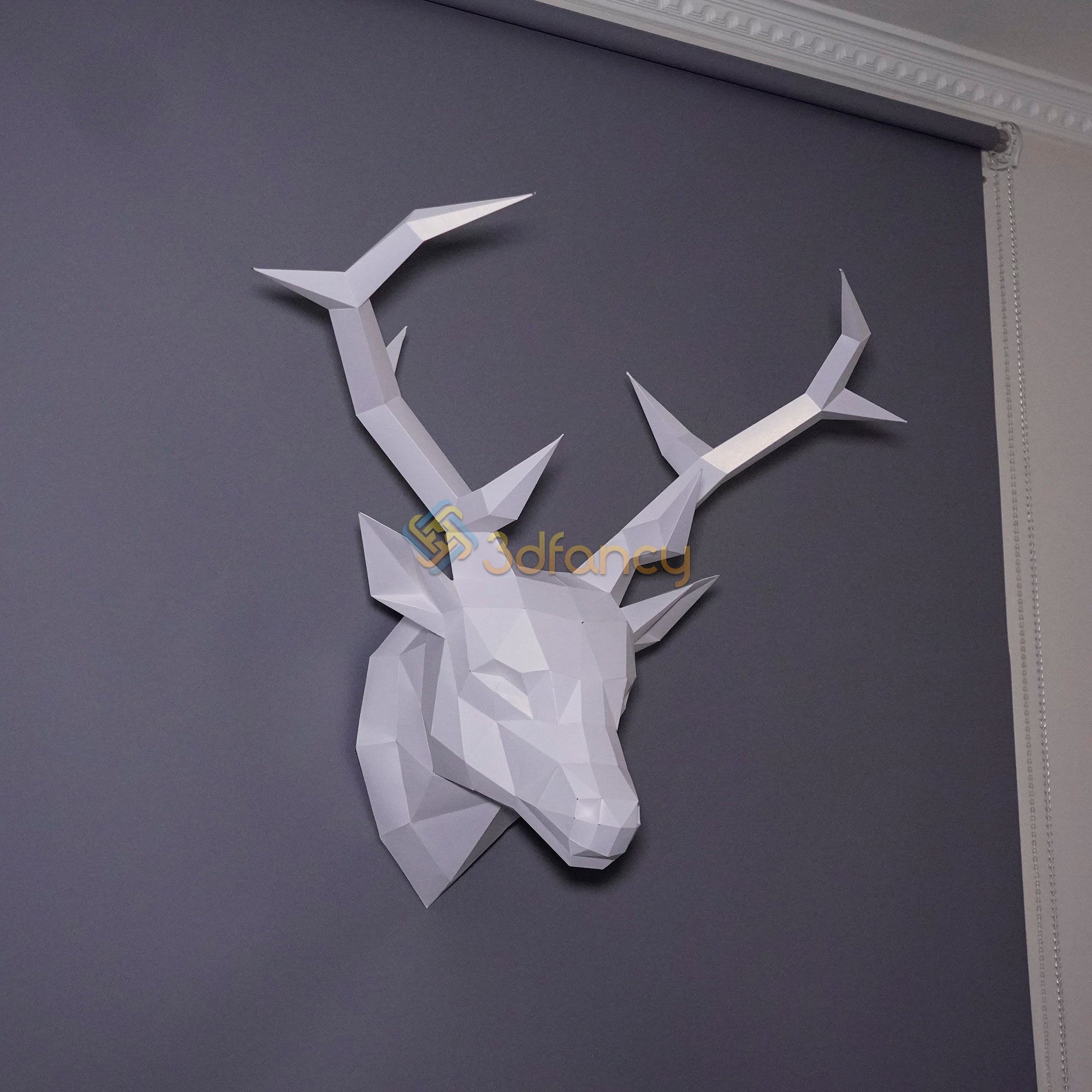 Papercraft Deer Head PDF, SVG Template For DIY Deer Head Trophy for Wall Decoration