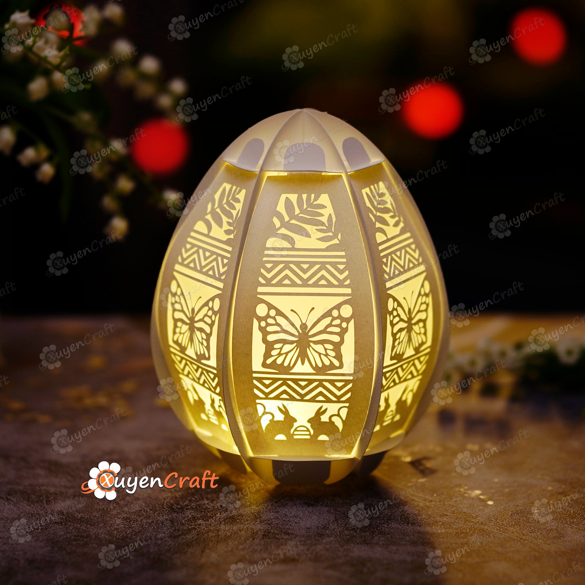 Pack 3 Easter Egg Lantern PDF, SVG Template for Cricut Project, ScanNcut, Cameo4