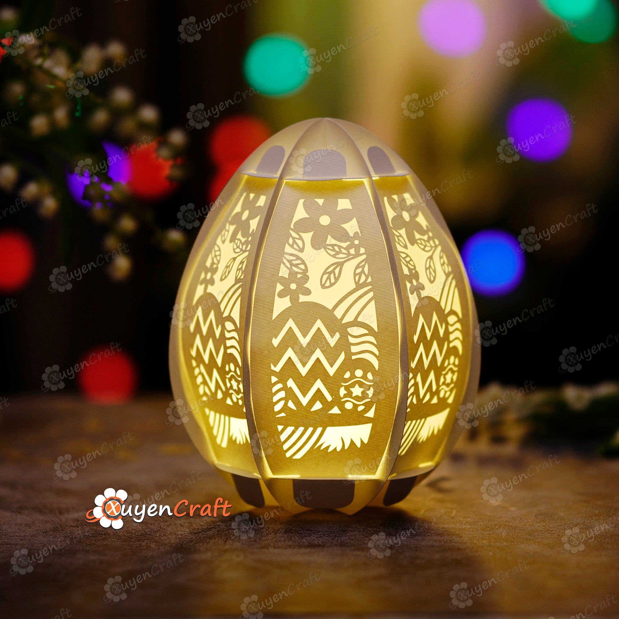 Combo 3 Easter Egg Lantern PDF, SVG Template for Cricut Project, ScanNcut, Cameo4