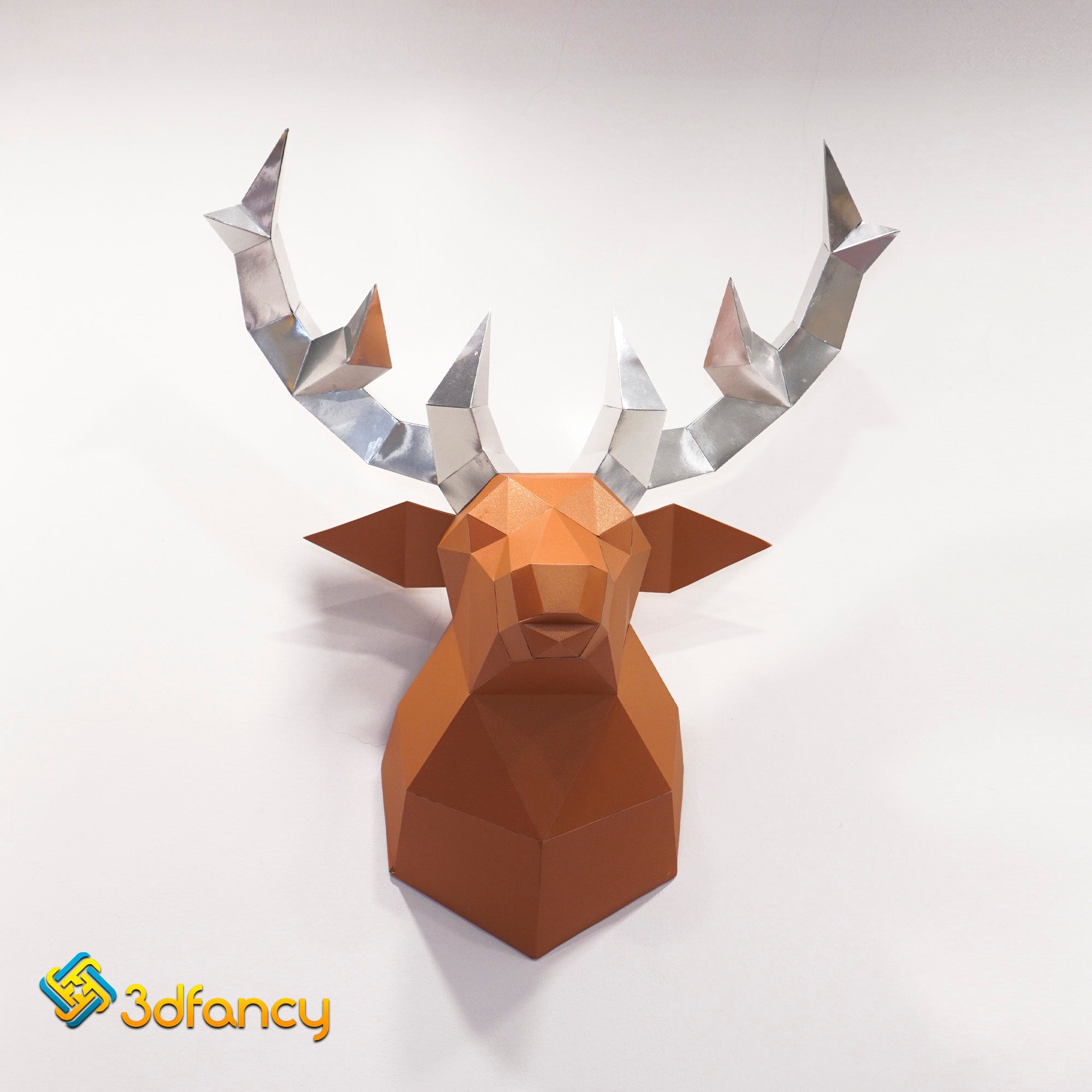 3D Deer Head Papercraft SVG PDF Template for Cricut, Cameo 4, Scanncut