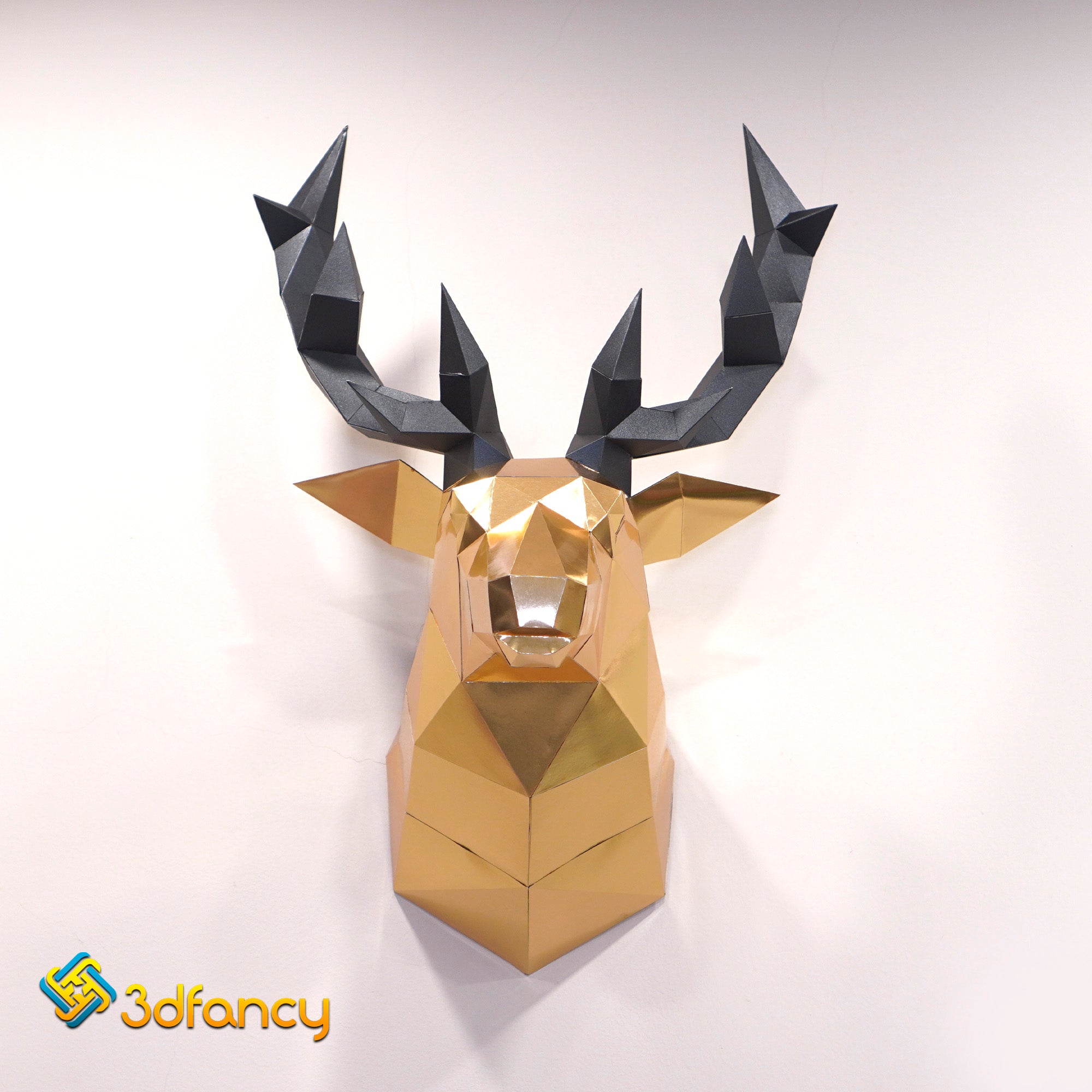 3D Deer Head Papercraft SVG PDF Template for Cricut, Cameo 4, Scanncut