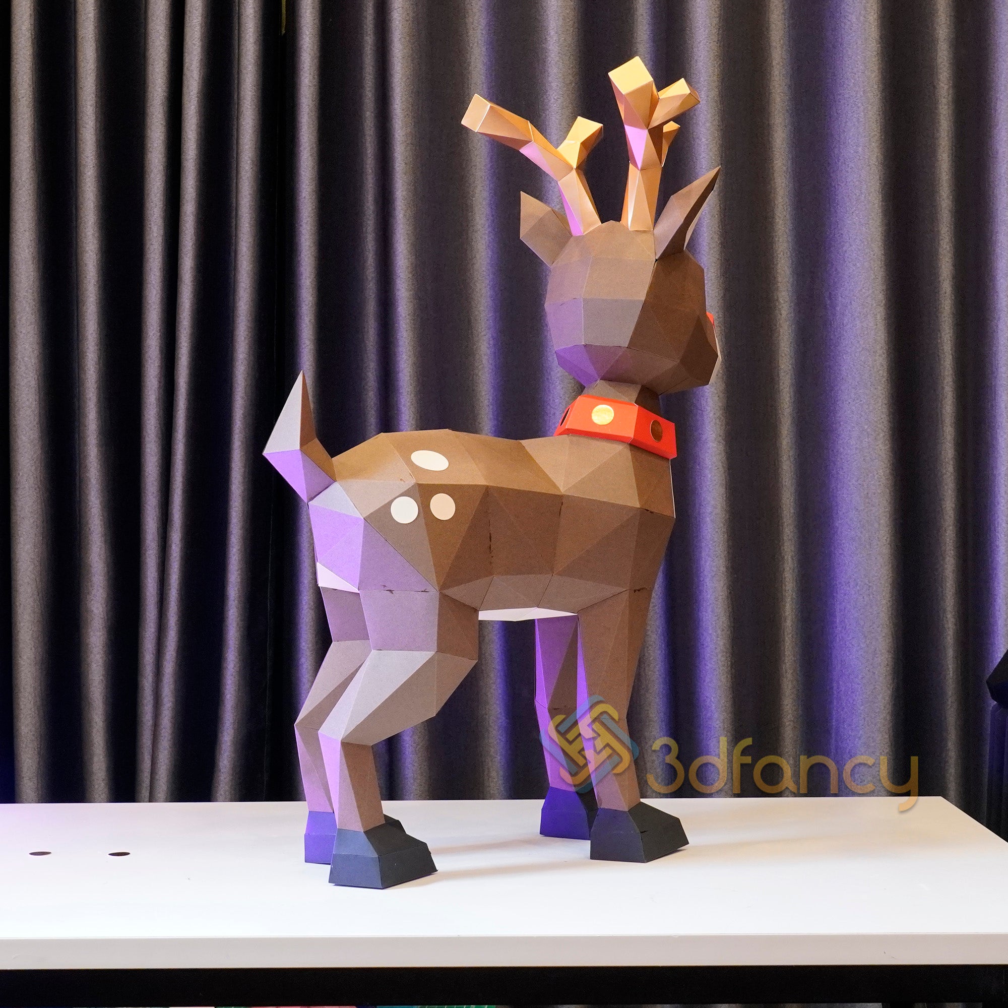 Reindeer Papercraft 3D Rudolph Paper Craft PDF, SVG Template