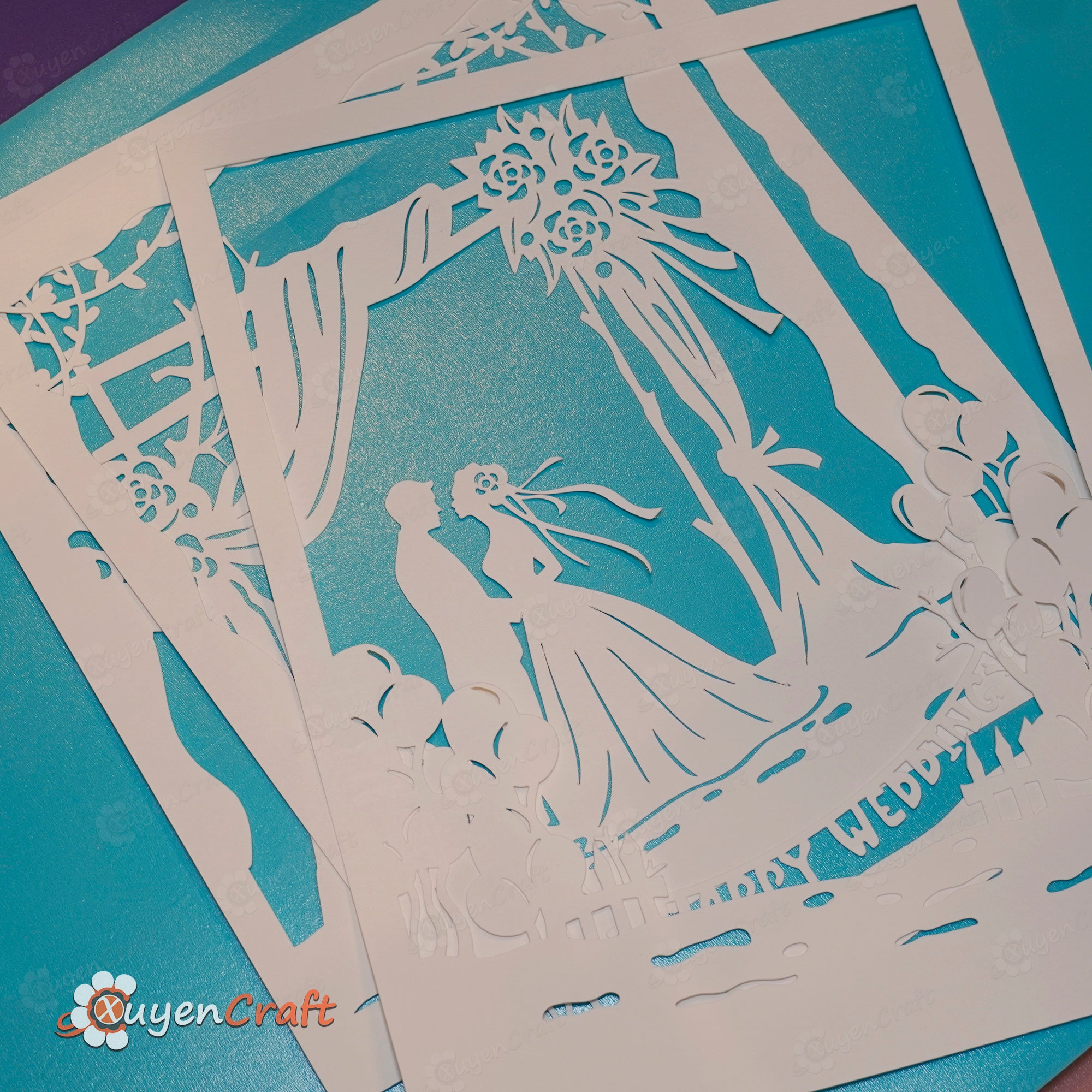 Wedding Paper Cuts, Bride and Groom Lightbox SVG Files for Cricut and Silhouette Cameo