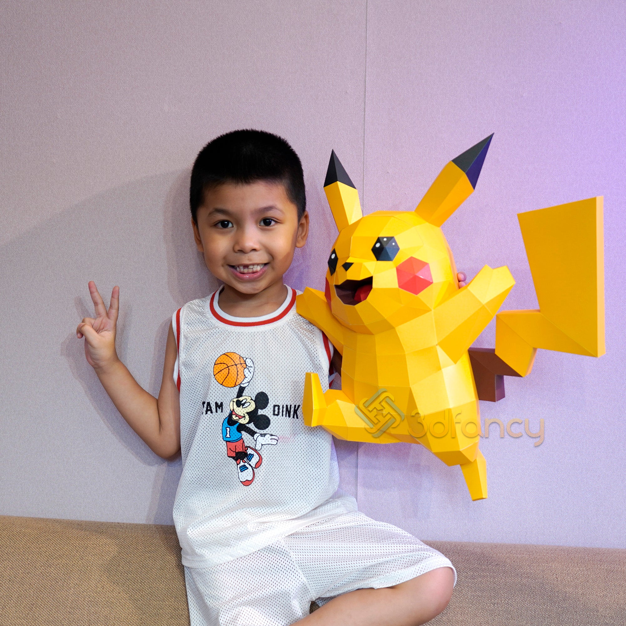 3D Pikachu Wall Hanging Papercraft PDF, SVG Template Compatible with Cricut, Cameo 4, Scanncut