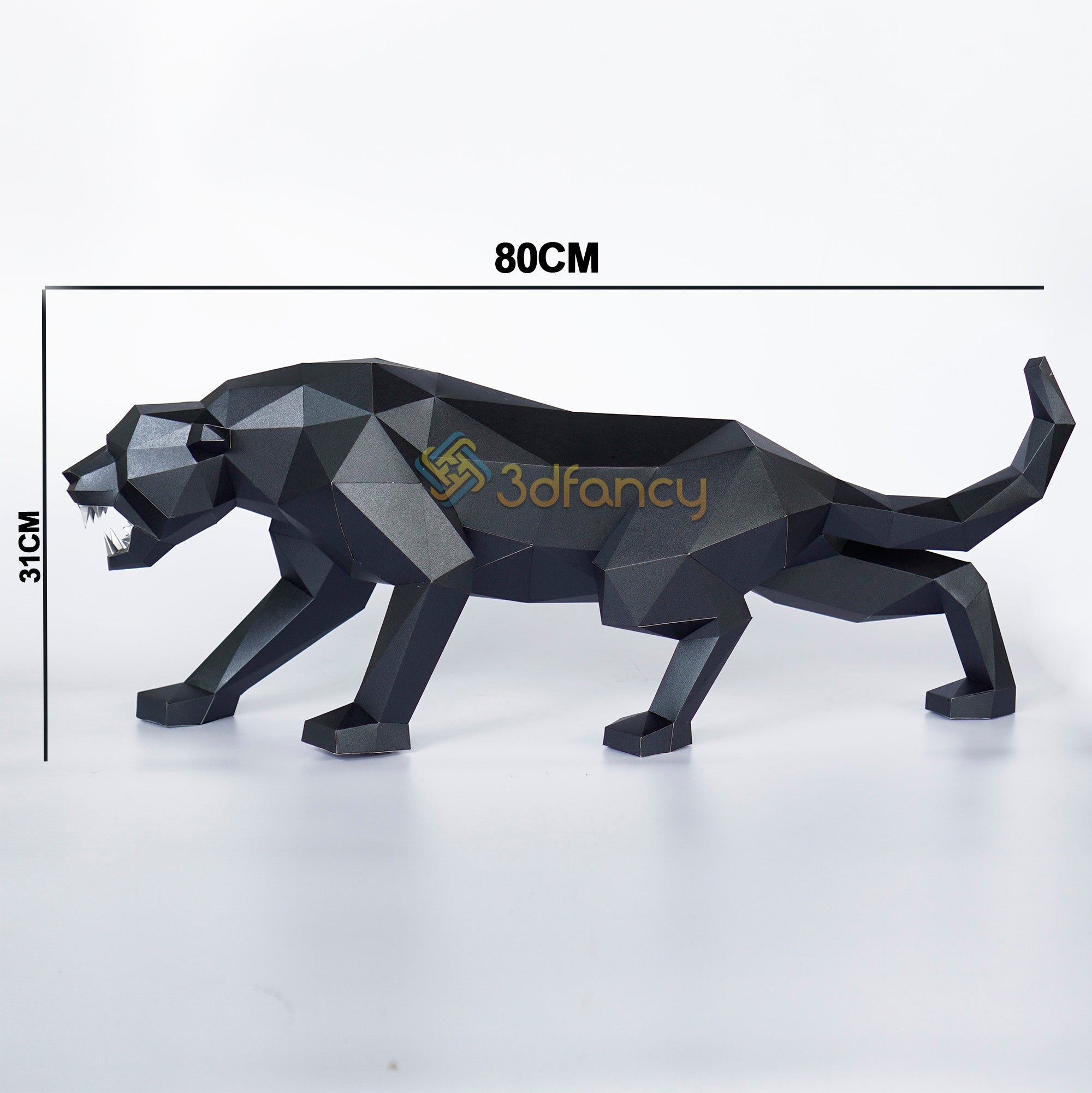 Black Panther Paper Craft Low Poly Animals Model - PDF, SVG Template Compatible with Cricut, Cameo 4, Scanncut