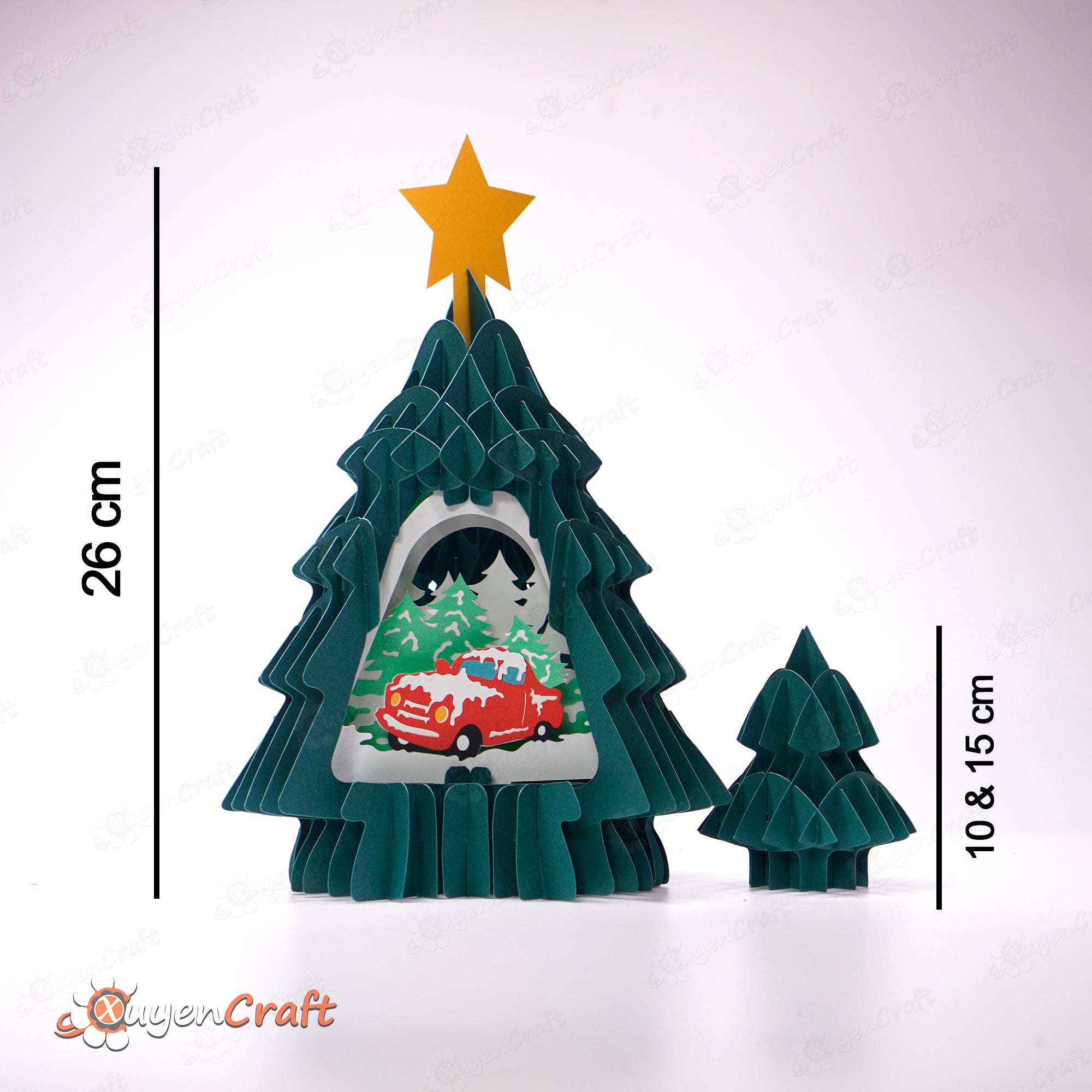 Christmas Truck In Tree Pop Up SVG Cricut, Silhouette Studio Templates