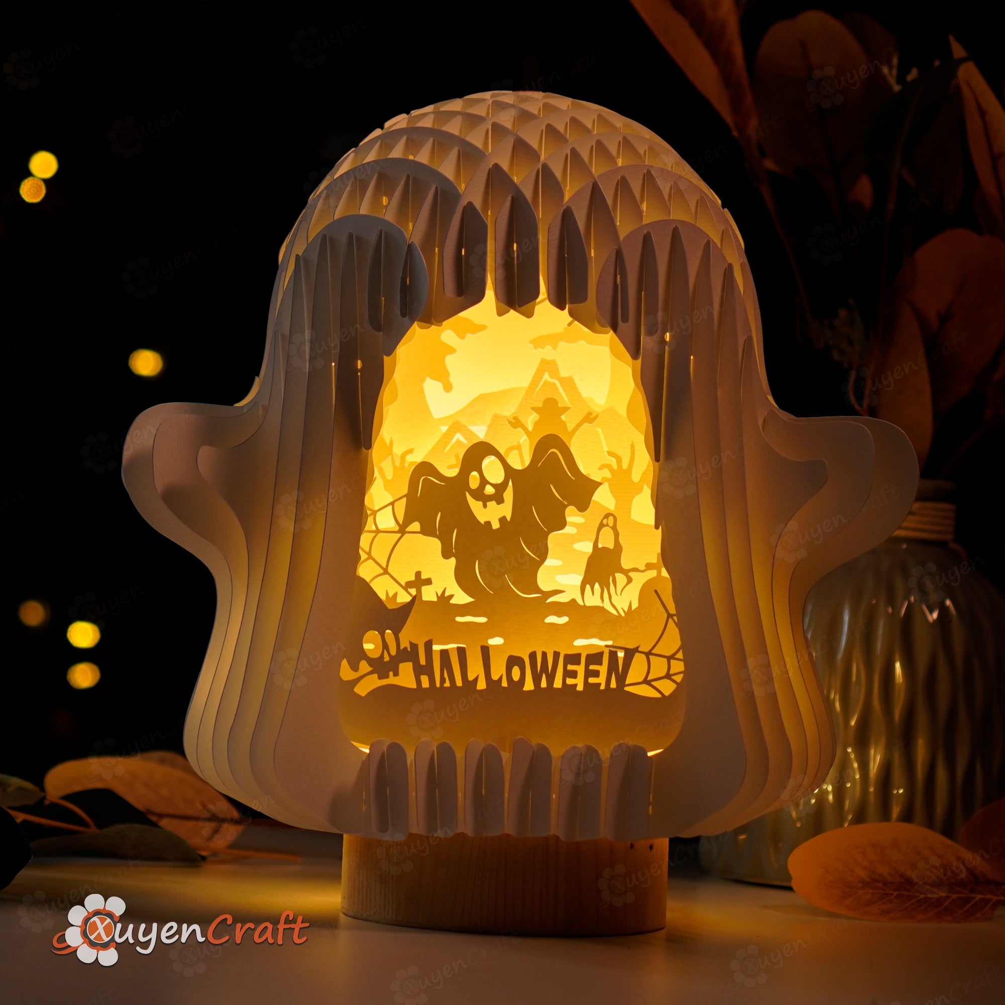 Ghost Pop Up 3D SVG for Cricut, ScanNcut, Cameo4 Template