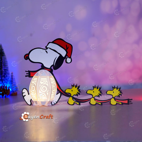 Lanternes Snoopy PDF, Studio, modèle SVG - Gratuit pour les membres du groupe Facebook : Shadow Box 3D Crafts