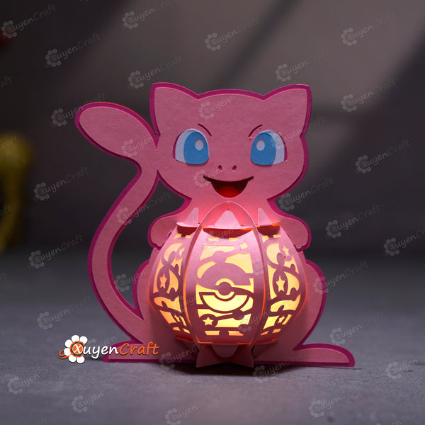 Chibi Mew Lantern Template – Inspired by Pokémon | Free Fanmade Model (Personal Use Only)
