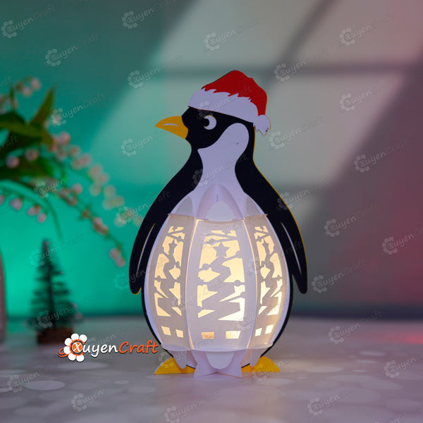 Dad Penguin Lantern PDF, SVG, Studio Templates