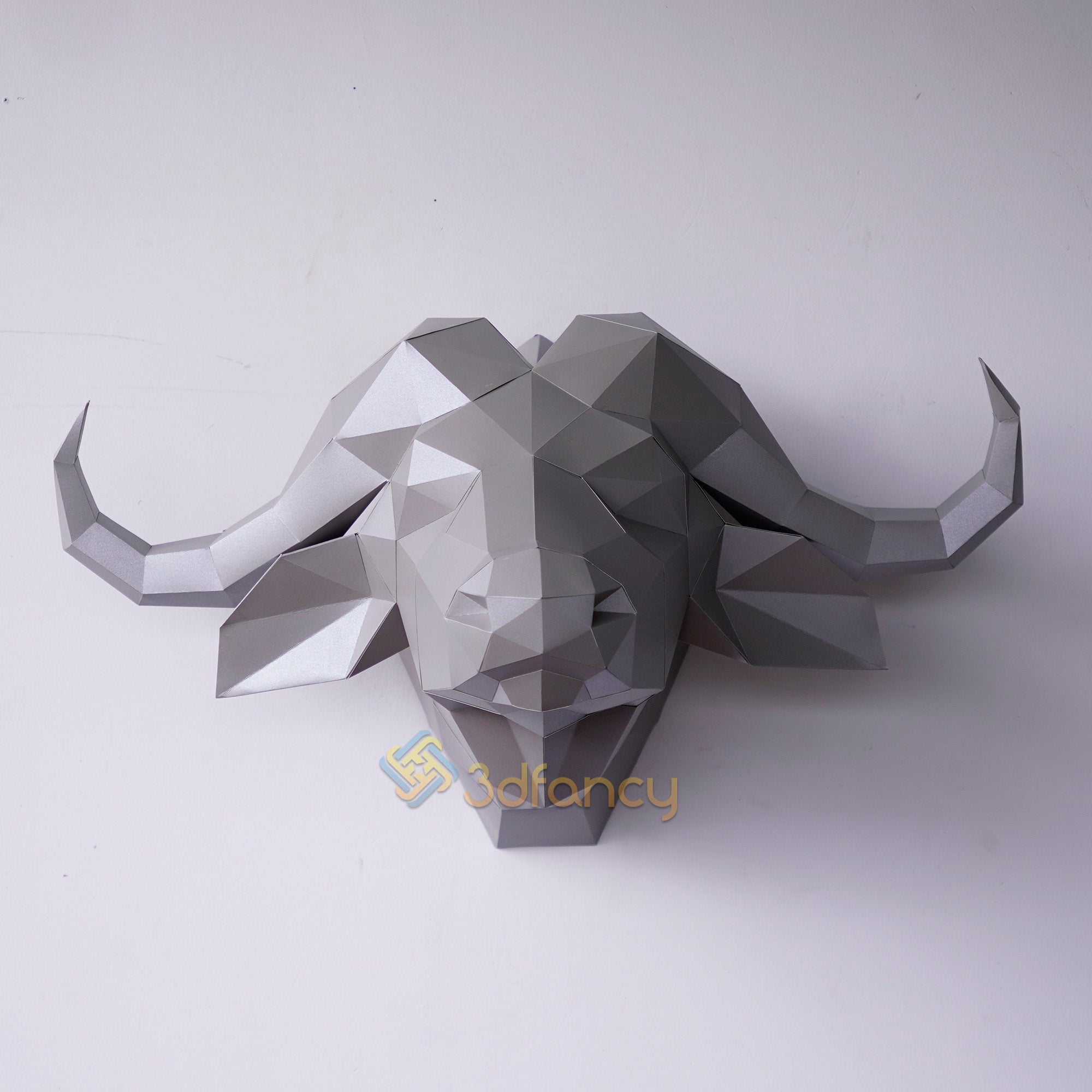 Buffalo African Head PaperCraft PDF, SVG, Studio Template