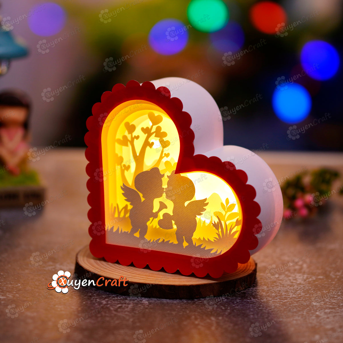 Little Angel Heart Shadow Box SVG for Cricut Project, ScanNcut - Heart ...