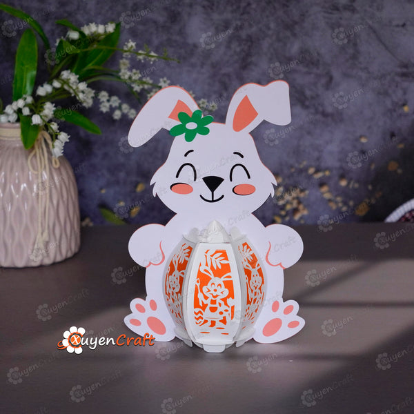 Cute Bunny Lantern PDF, SVG, Studio Template