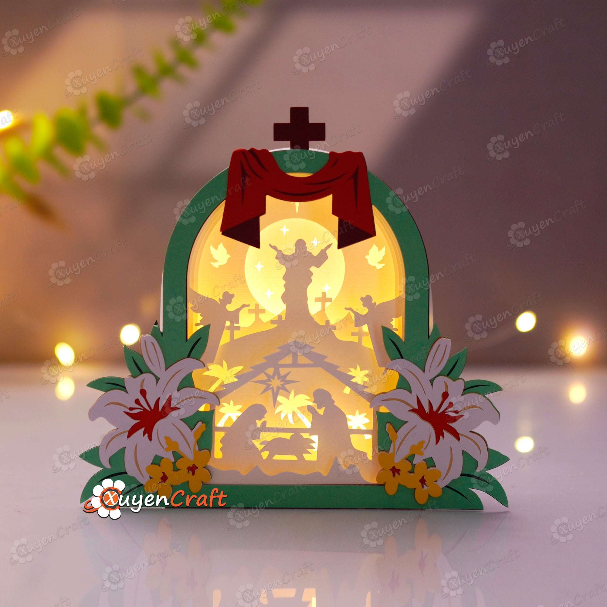 Christian Easter Shadow Box SVG Bundle – 3 Resurrection, Nativity & Cr ...
