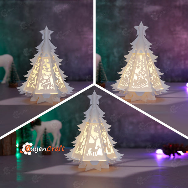 Set 3 Christmas Tree Lantern SVG, Studio, PDF Templates