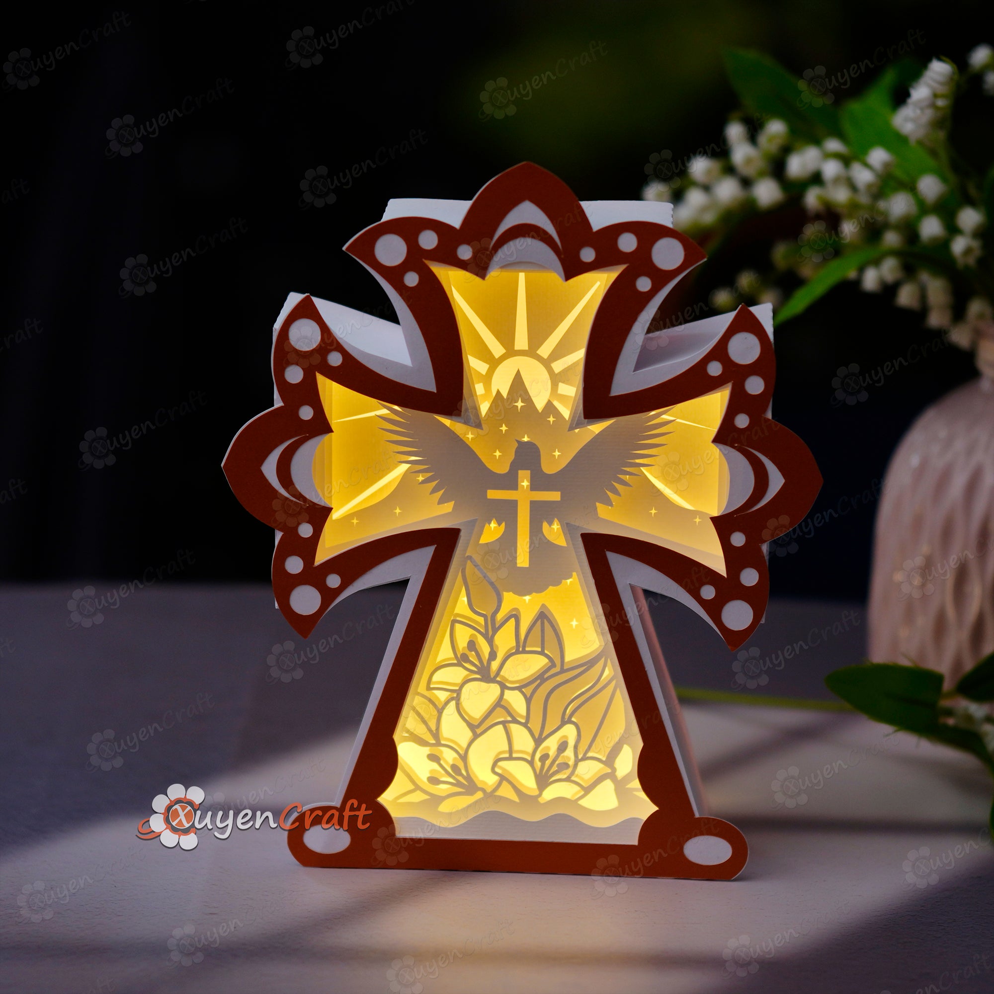 Cross Shadow Box PDF, SVG, Studio Template for you DIY Easter Lightbox ...