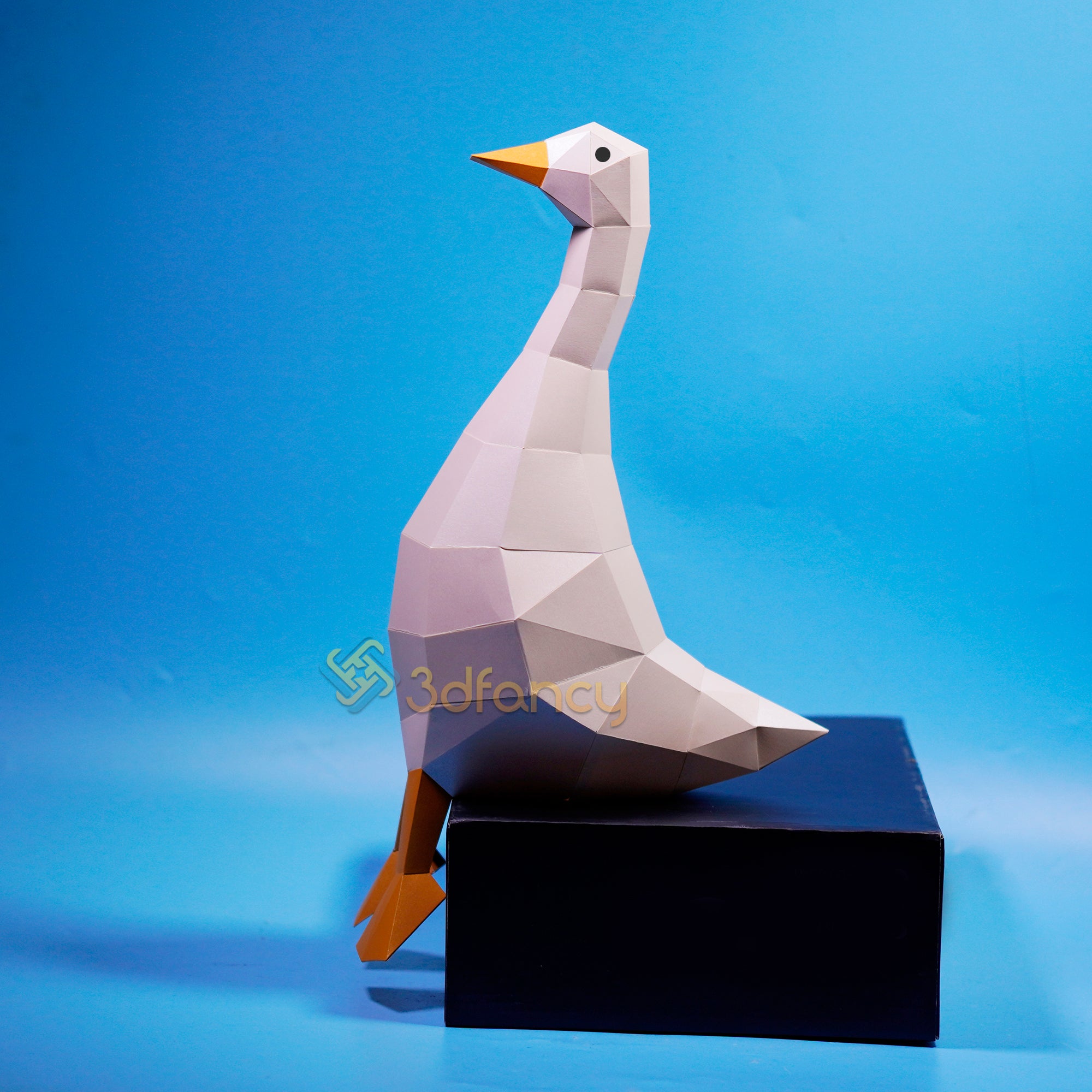 Low poly Goose Sit 3D Papercraft PDF, SVG, Studio Template – 3dfancy
