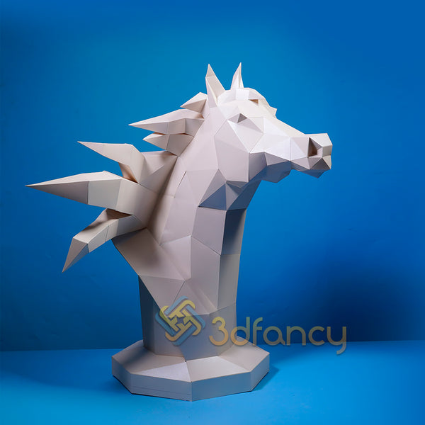 Papercraft Horse Head Statue PDF, SVG, Studio Template - DIY Papercraft Horse Bust