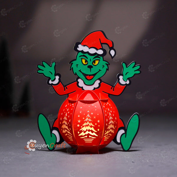 V2 Grinch Lantern Template | Free Fanmade Model (Personal Use Only /Non-Commercial Use)