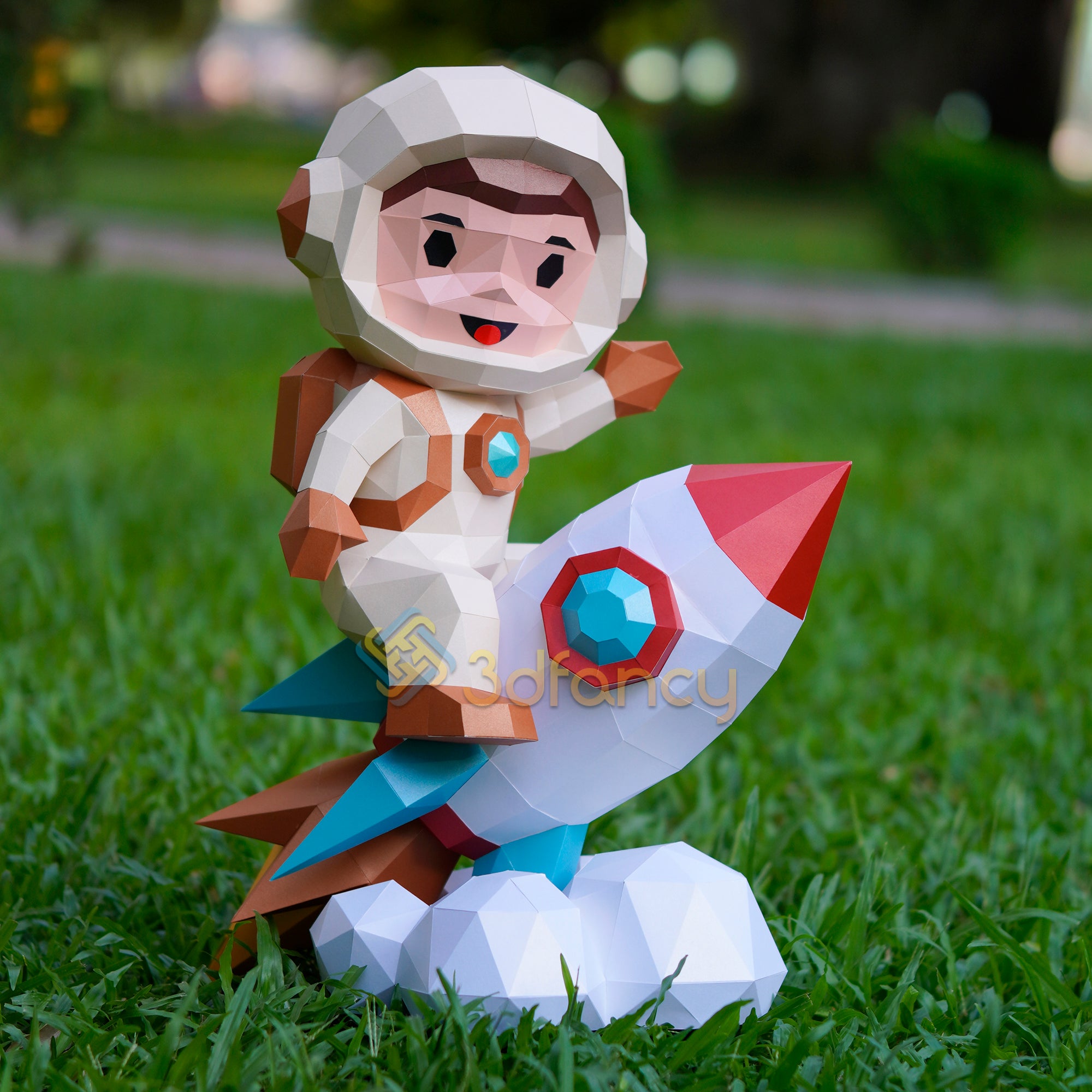 Rocket Astronaut Papercraft Template – PDF SVG Studio Files – 3dfancy