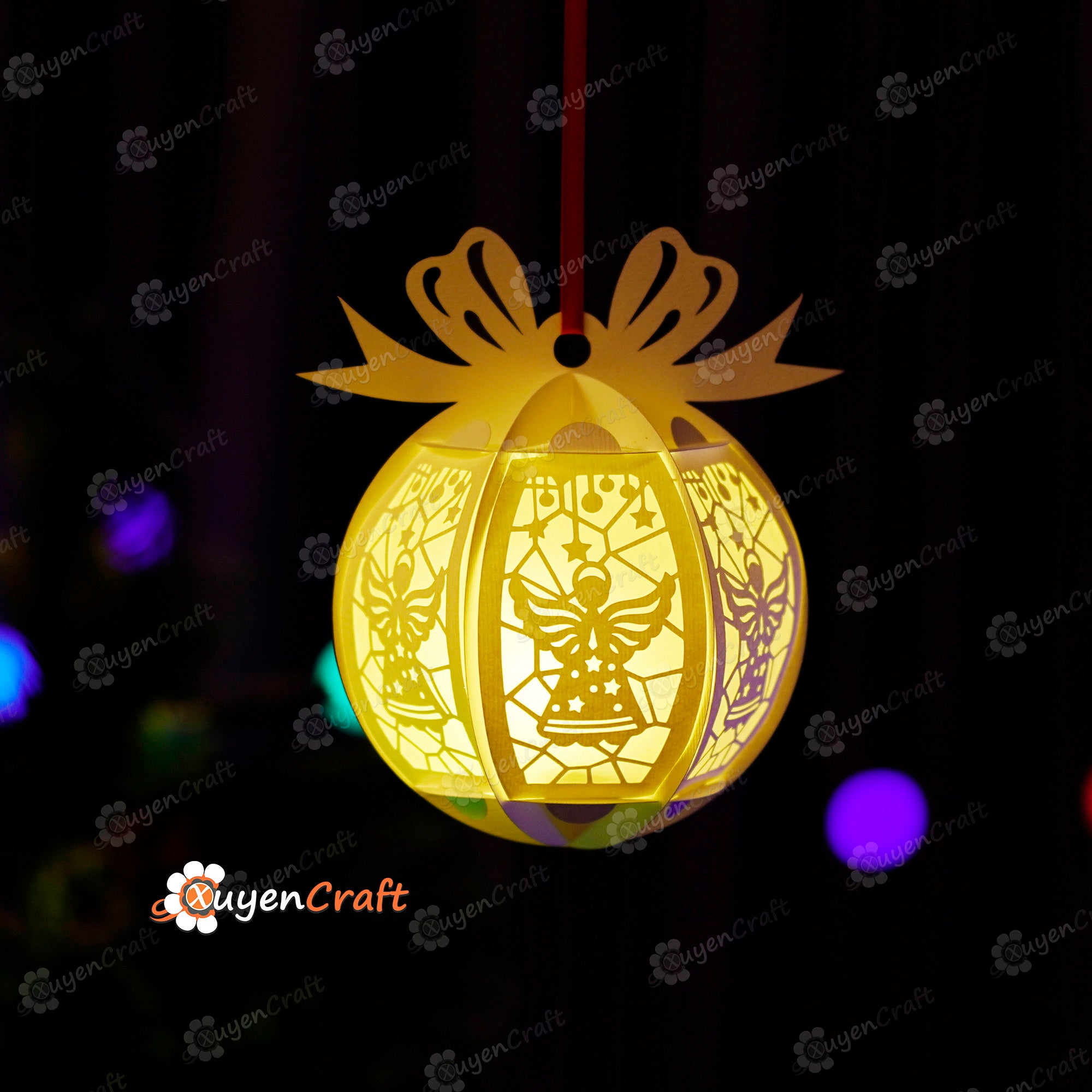 Set 3 Nativity Scene Christmas Balls SVG Paper Lantern Hanging For Christmas Tree Decorations - DIY Christmas Ornaments