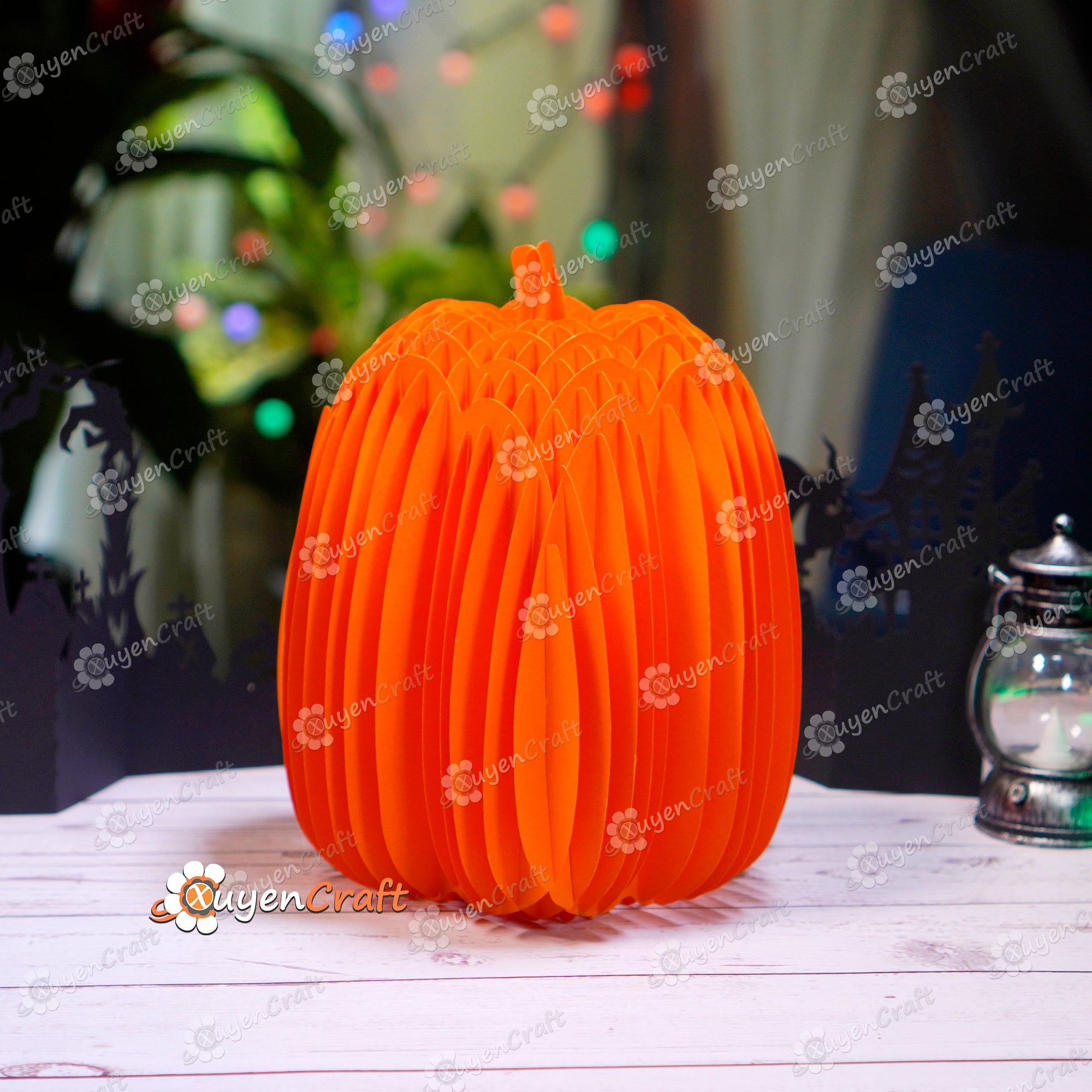 Nightmare Before Christmas Pumpkin Pop Up SVG template - Color Version