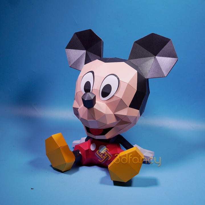 Mickey Mouse Pattern Paper Cute Mouse Papercraft Template (PDF, SVG) – Free Fanmade Model (Person ...