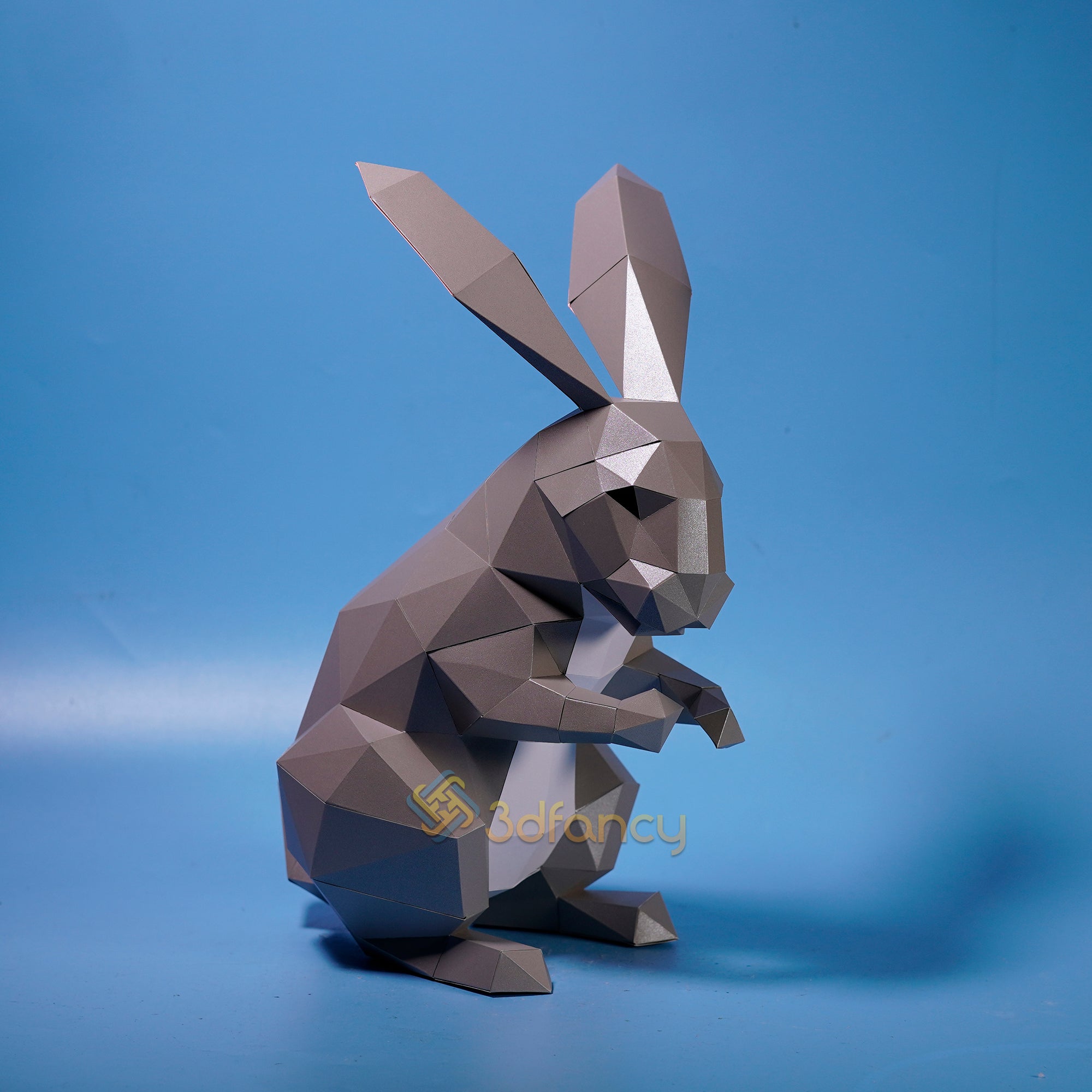 Lapin debout 3D Papercraft PDF, modèle SVG pour bricolage lapin lapin ...