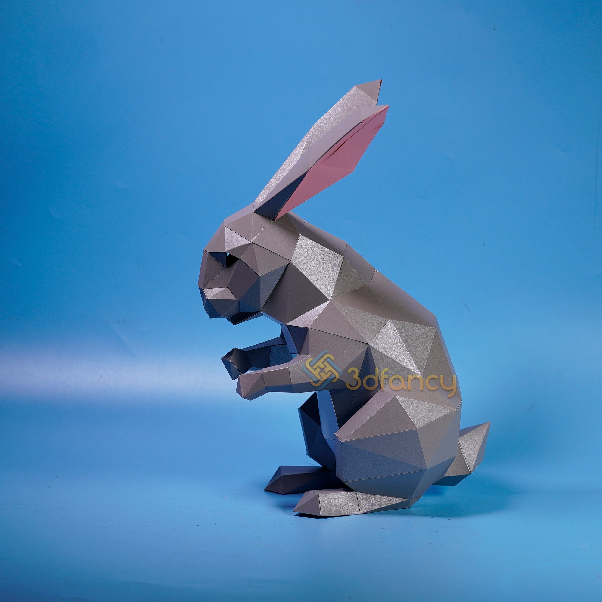 Papercraft Rabbit 3d Rabbit Standing 3D Papercraft PDF, SVG Template For DIY Bunny Rabbit F ...