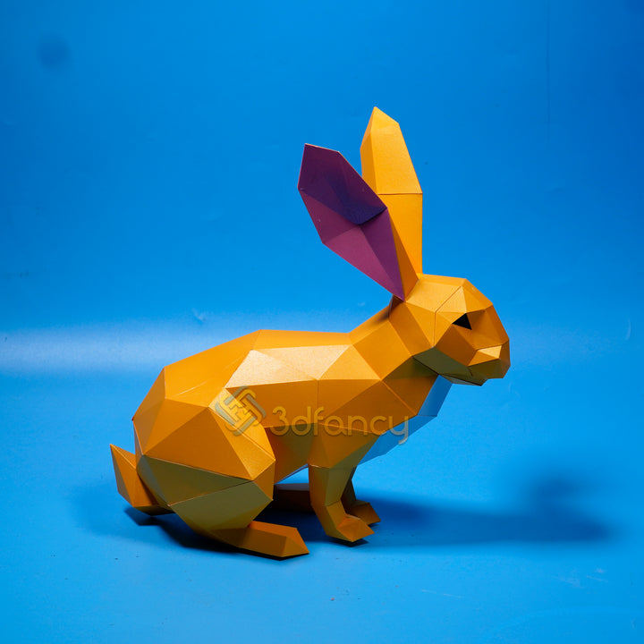 Low poly Rabbit Papercraft PDF, SVG Template For Creating 3D Rabbit V1 ...