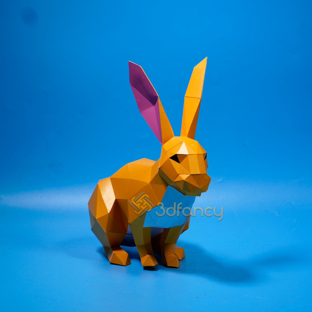 Low poly Rabbit Papercraft PDF, SVG Template For Creating 3D Rabbit V1 ...