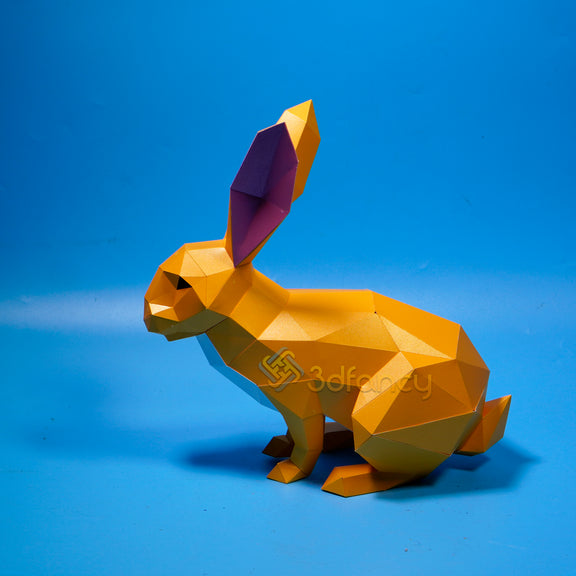 Low poly Rabbit Papercraft PDF, SVG Template For Creating 3D Rabbit V1 ...
