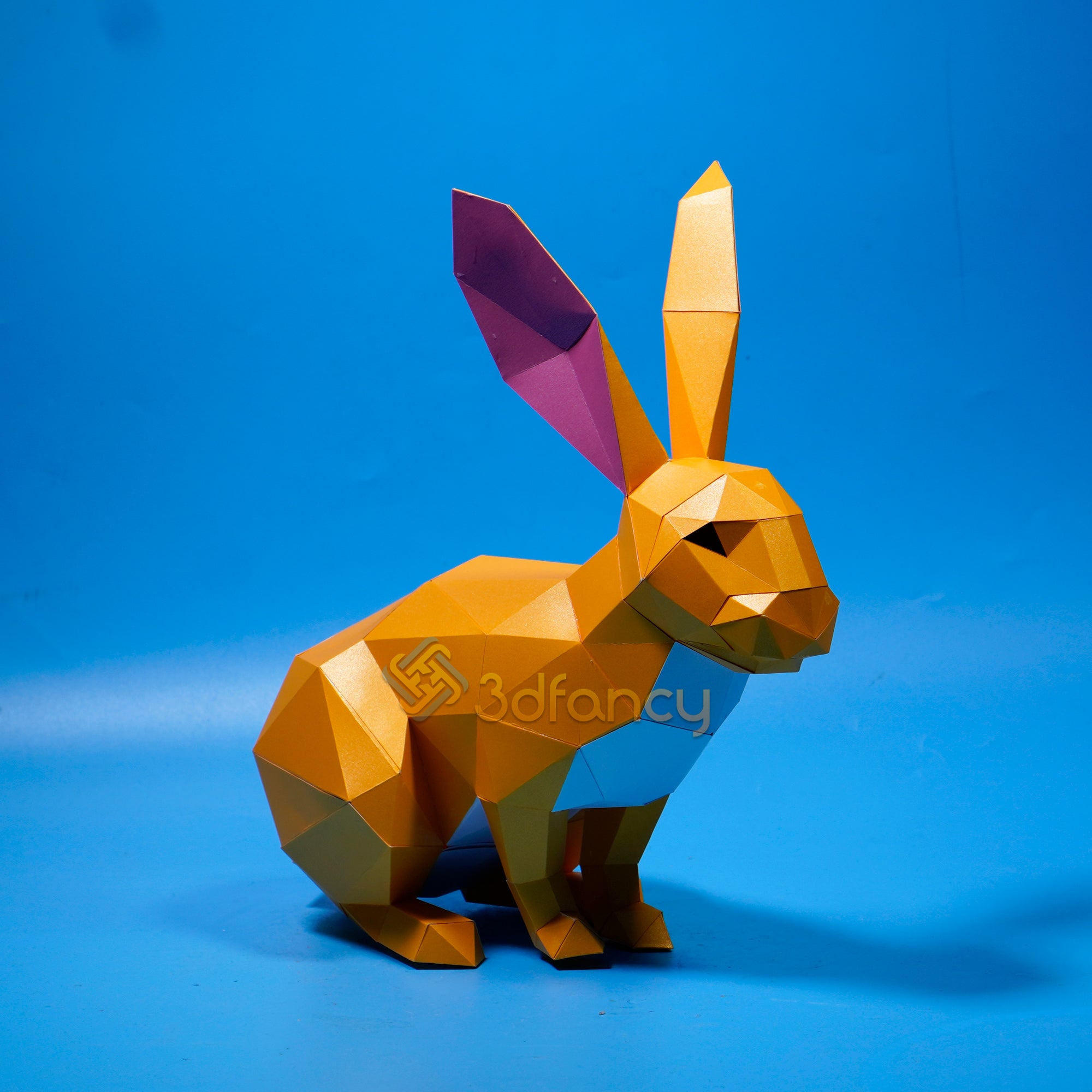 Low poly Rabbit Papercraft PDF, SVG Template For Creating 3D Rabbit V1 ...