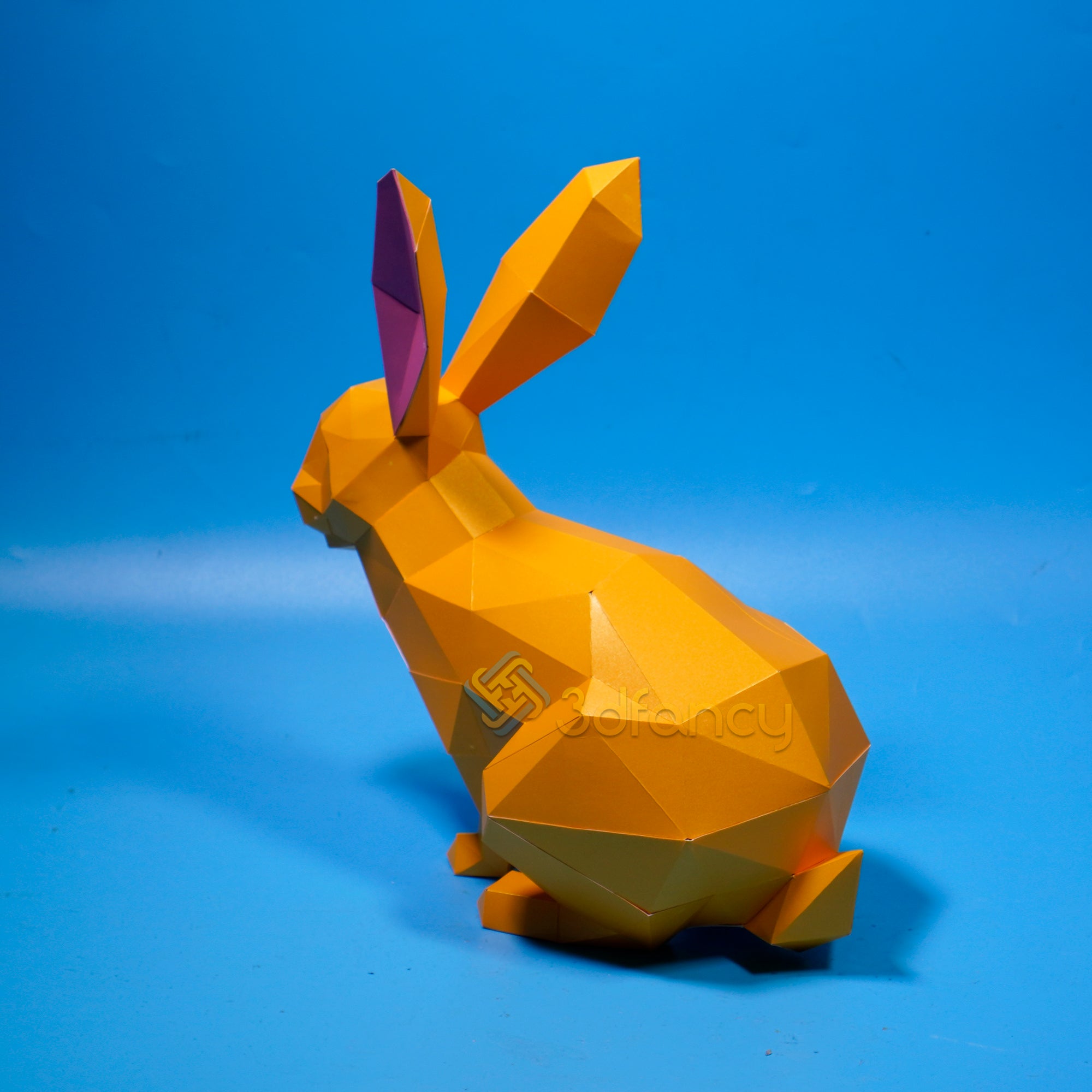 Lapin low poly Papercraft PDF, modèle SVG pour créer un lapin 3D V1, l ...
