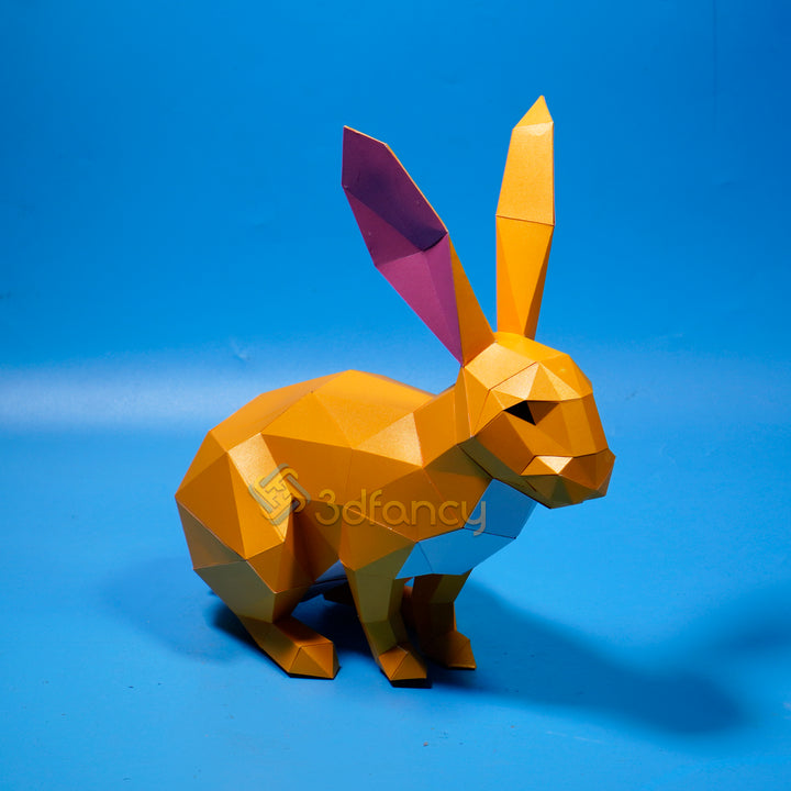 Low poly Rabbit Papercraft PDF, SVG Template For Creating 3D Rabbit V1 ...