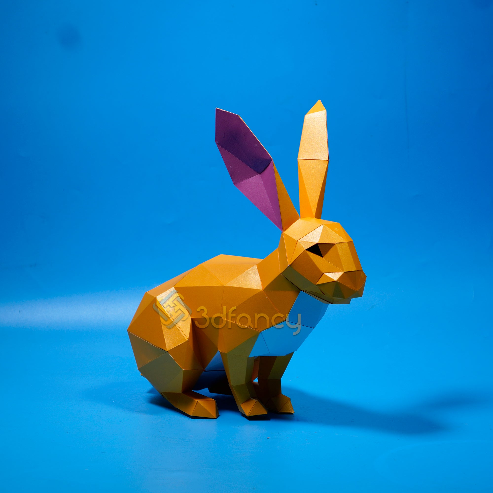 Low poly Rabbit Papercraft PDF, SVG Template For Creating 3D Rabbit V1 ...
