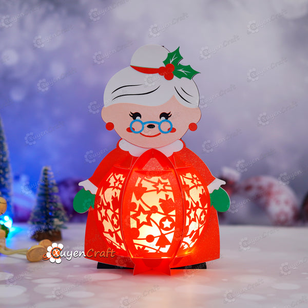 Mrs Santa Claus Lantern PDF, SVG, Studio Templates