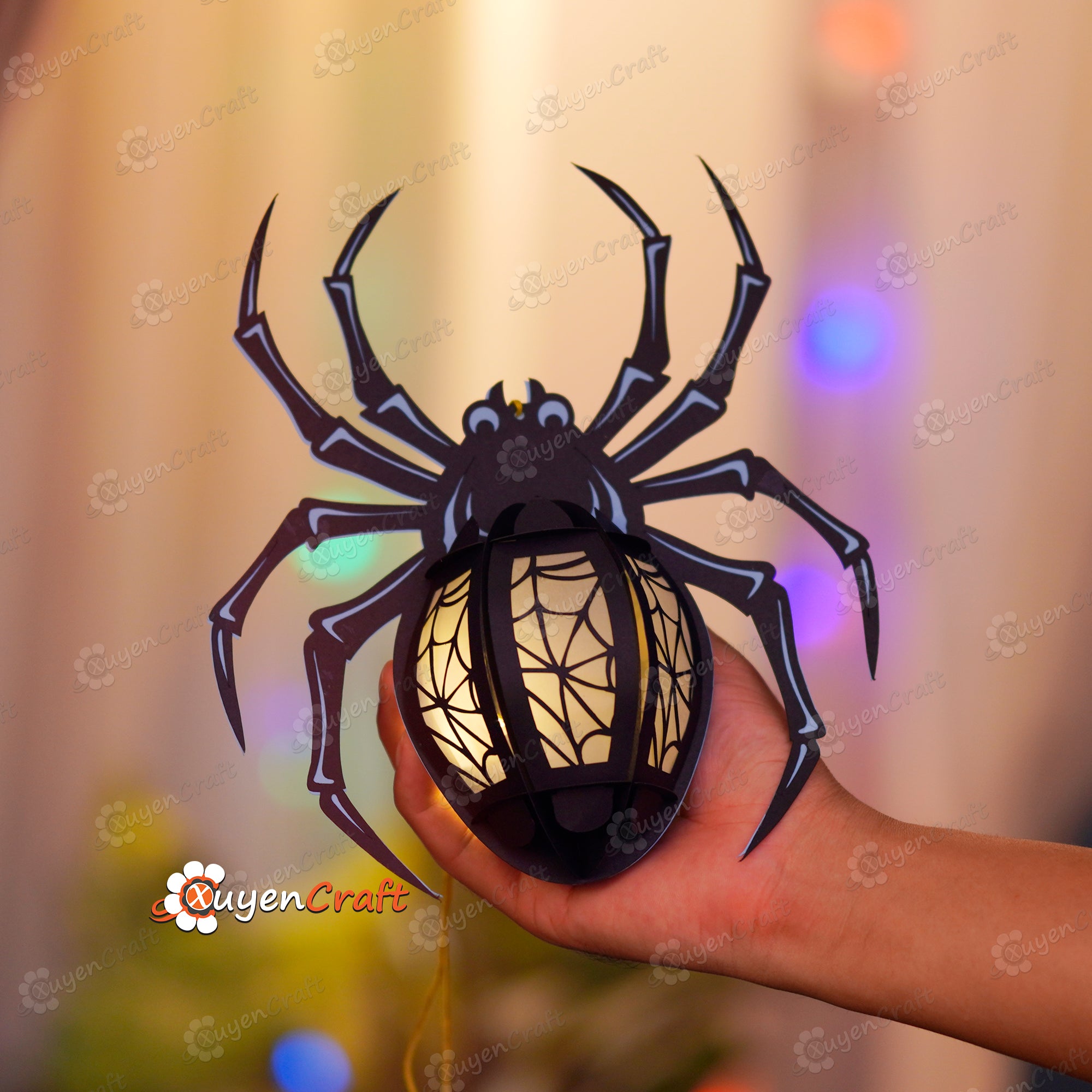 Set 3 Spider Lantern PDF, SVG, Studio Templates – 3dfancy