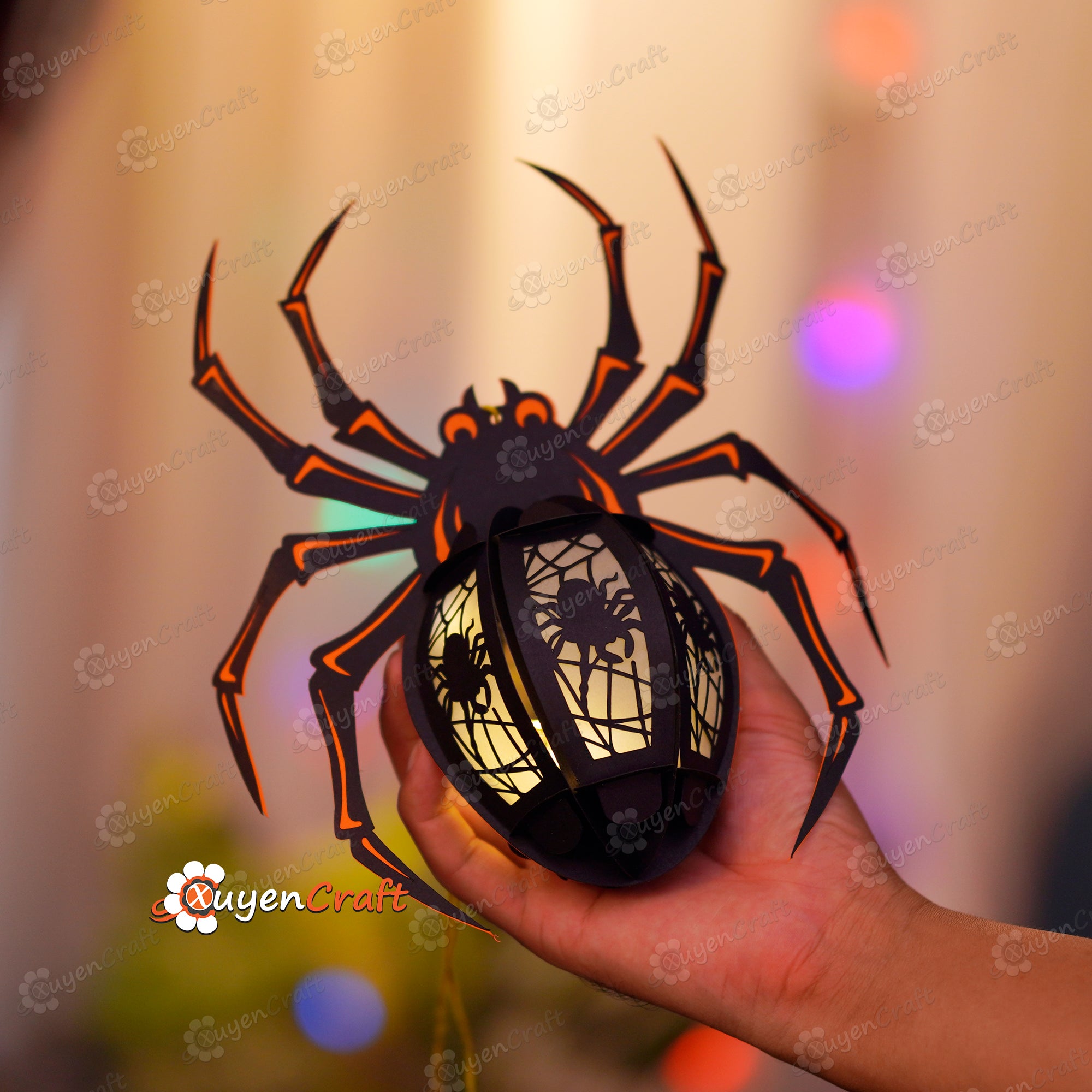 Spider Lantern PDF, SVG, Studio Templates – 3dfancy