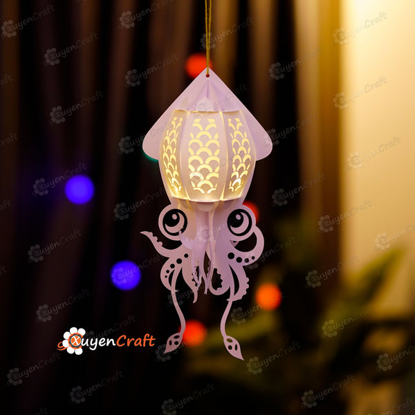 Squid Lantern PDF, SVG, Studio Templates