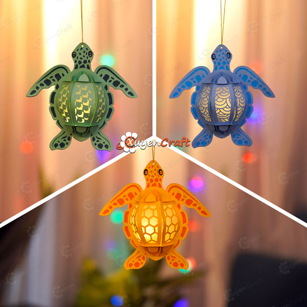 Set 3 Turtle Lantern PDF, SVG, Studio Templates