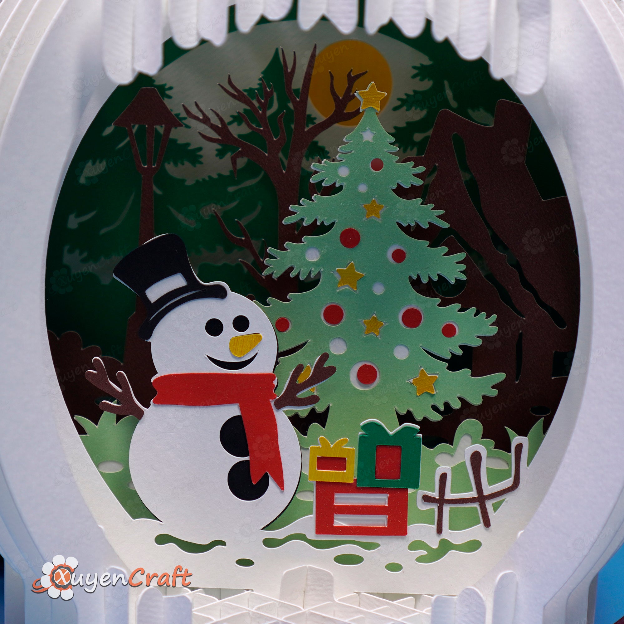Color version snowman in snow globe pop up, SVG, Silhouette studio templates