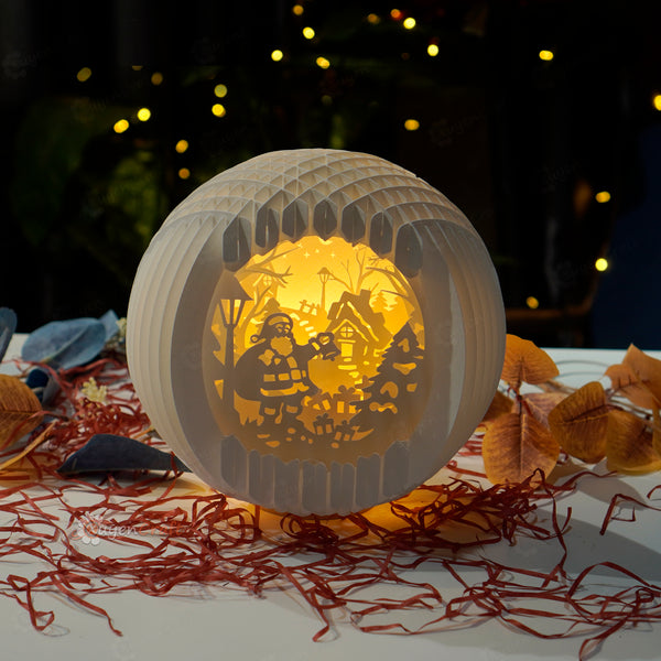 3D Pop Up SVG Templates creating Santa Claus Sphere pop up for Merry Christmas | DIY Christmas gifts, Papercut light box, DIY kirigami