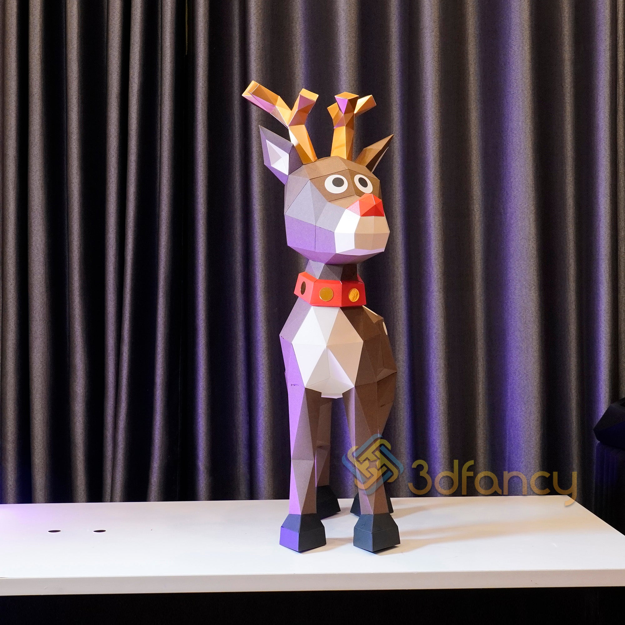 Papercraft Rudolph Reindeer Papercraft 3D Rudolph Paper Craft PDF, SVG Template – 3dfancy