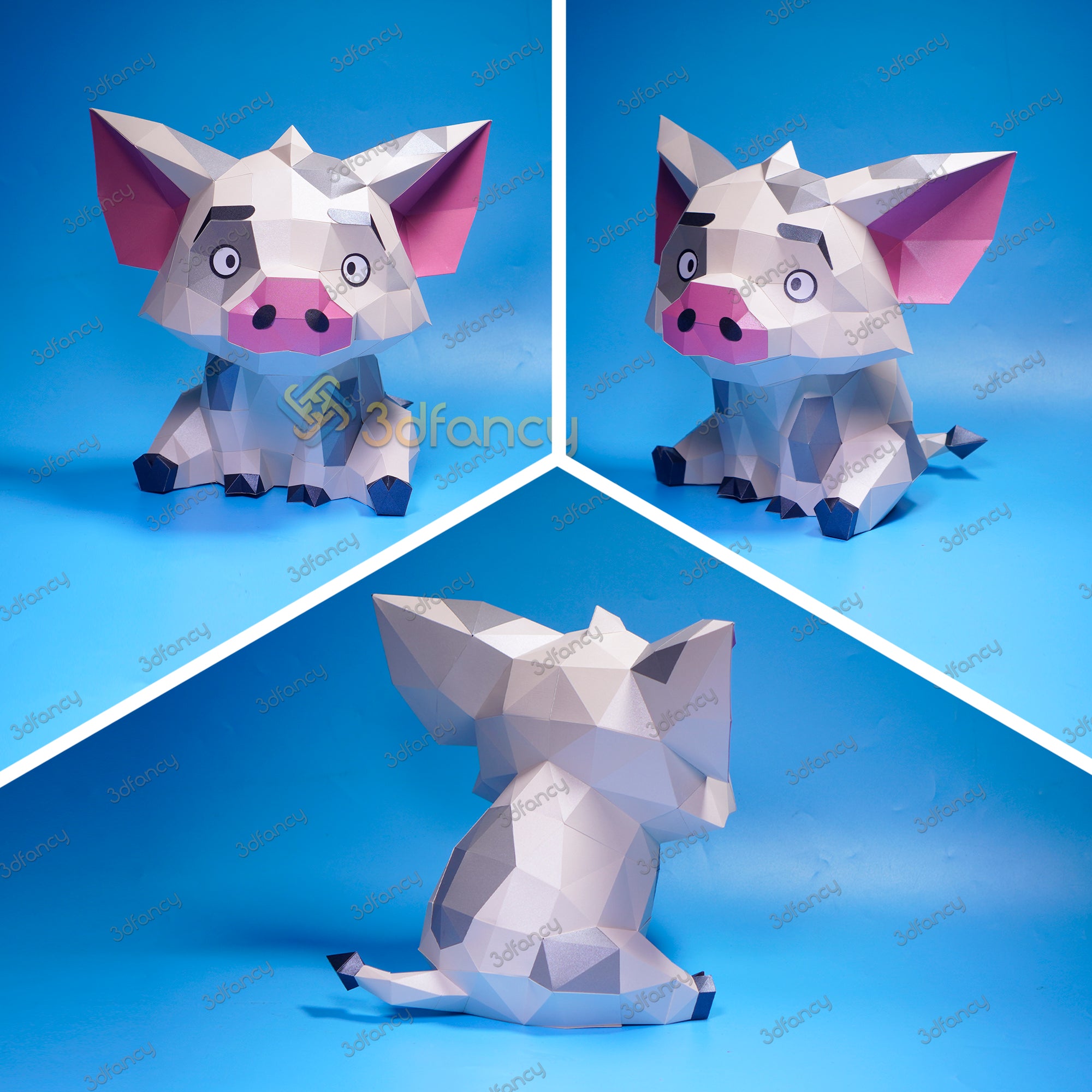 3D Papercraft Pig PDF, SVG Templates for Cricut Projects, Cameo 4