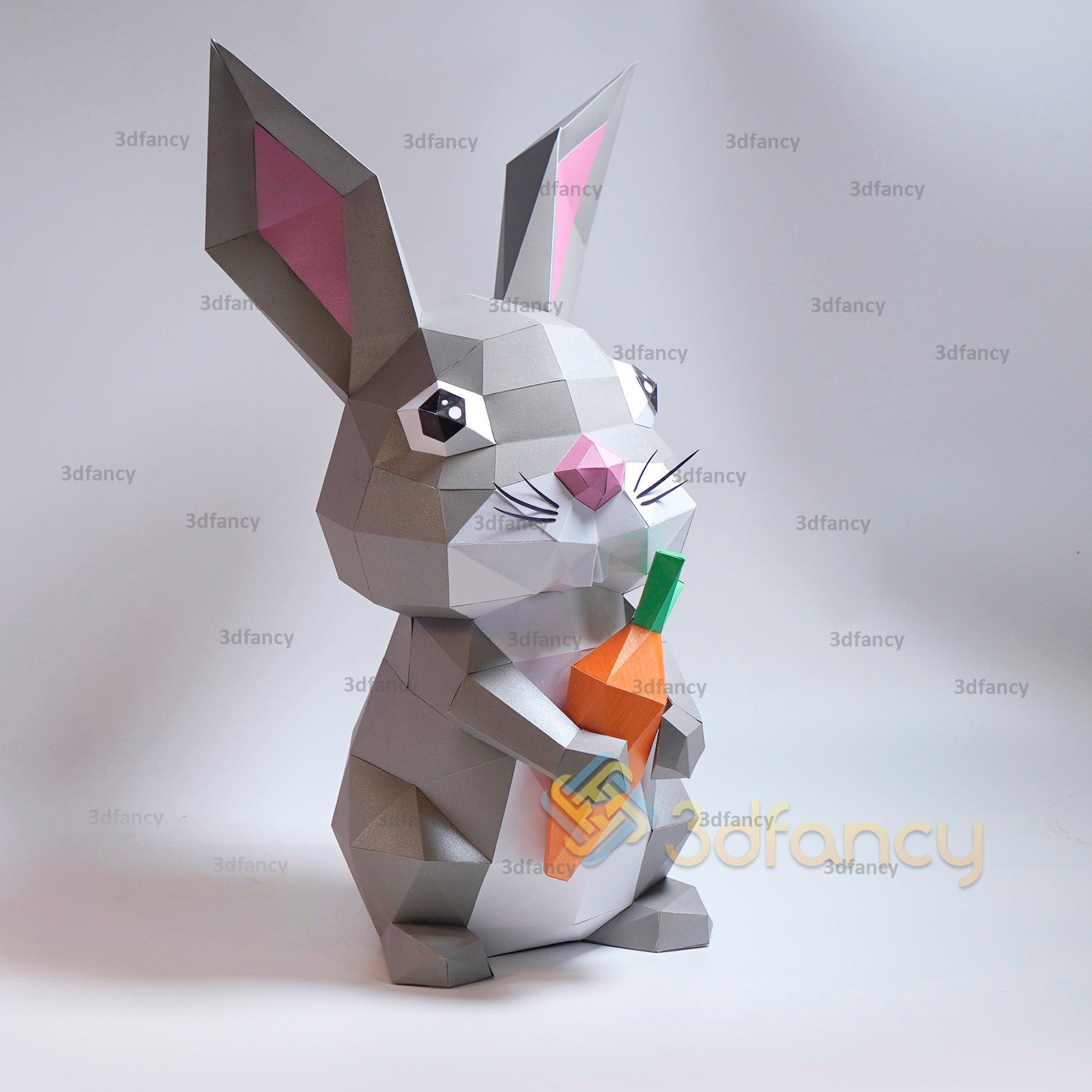 Bunny Easter Papercraft PDF, SVG Template Compatible with Cricut, Cameo 4, Scanncut